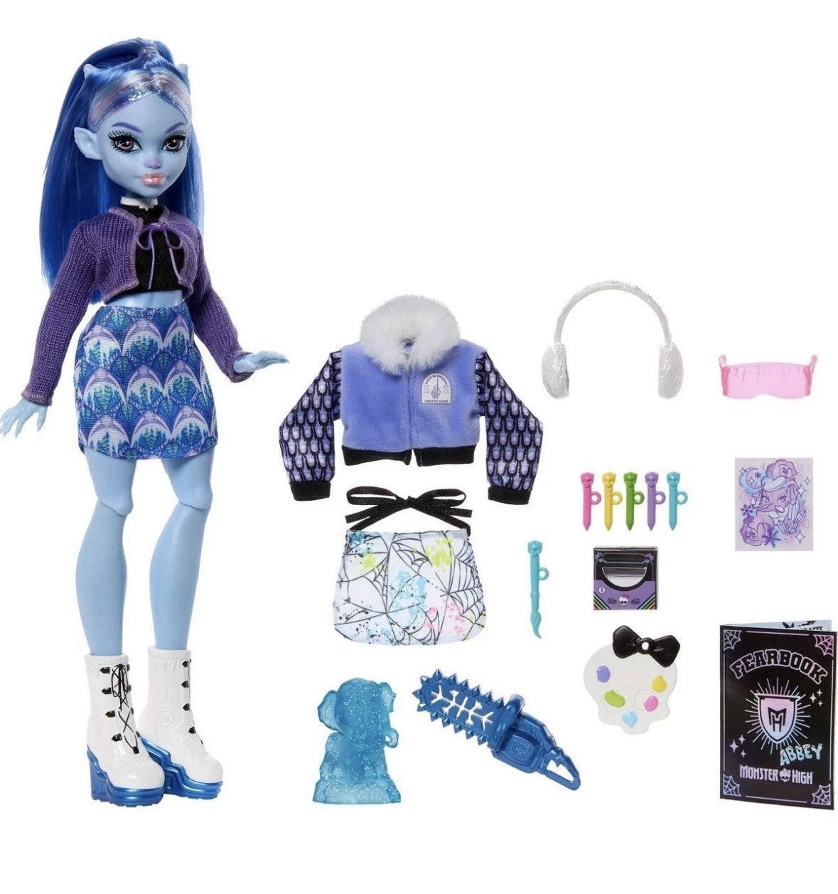 Monster High Abbey Bominable Fearbook Fashion Doll w/Accessories, JDR58 ,2025
