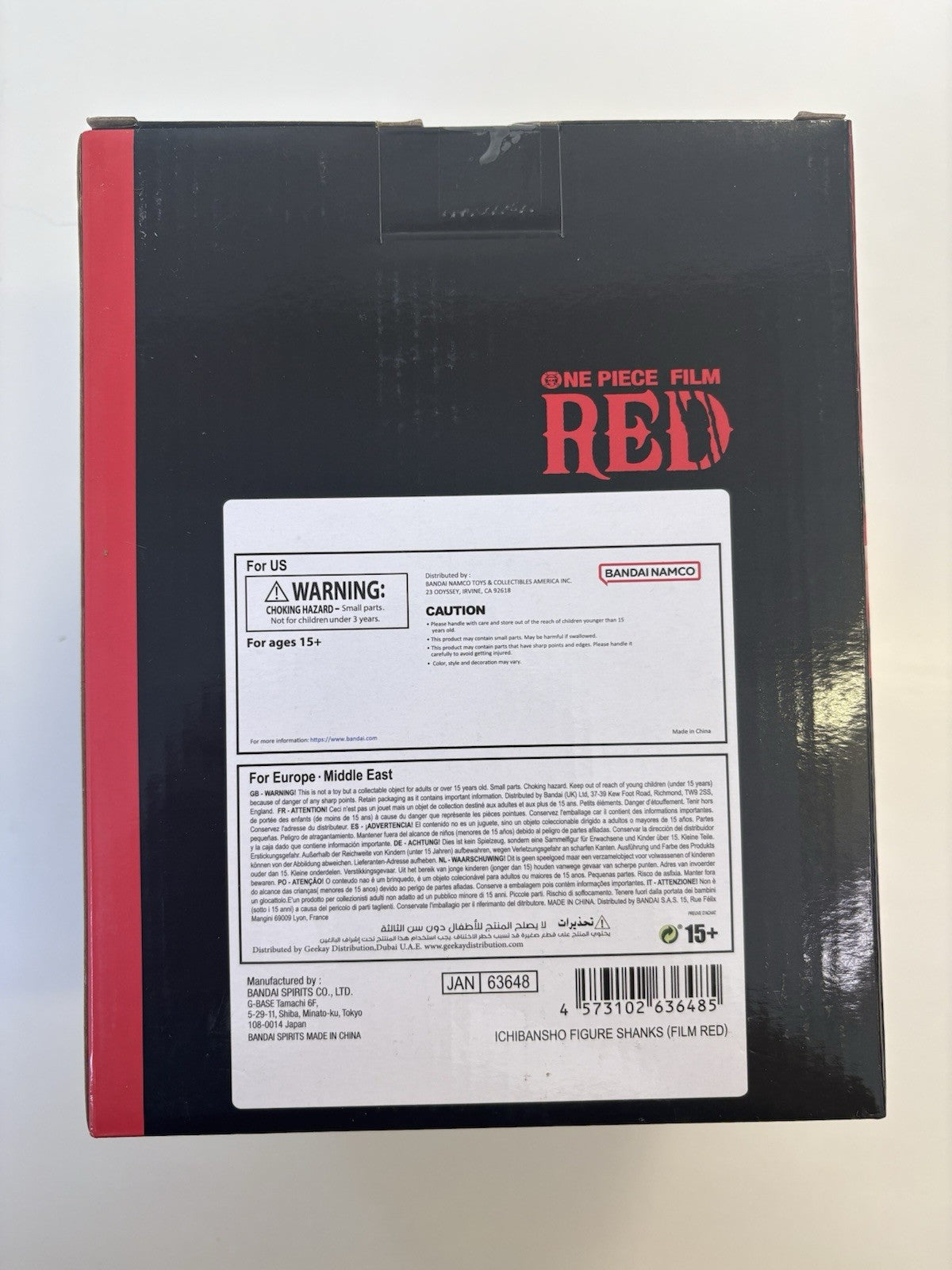 Bandai Shanks One Piece Ichibansho Figure Film Red ✨USA Ship Authorized Seller✨