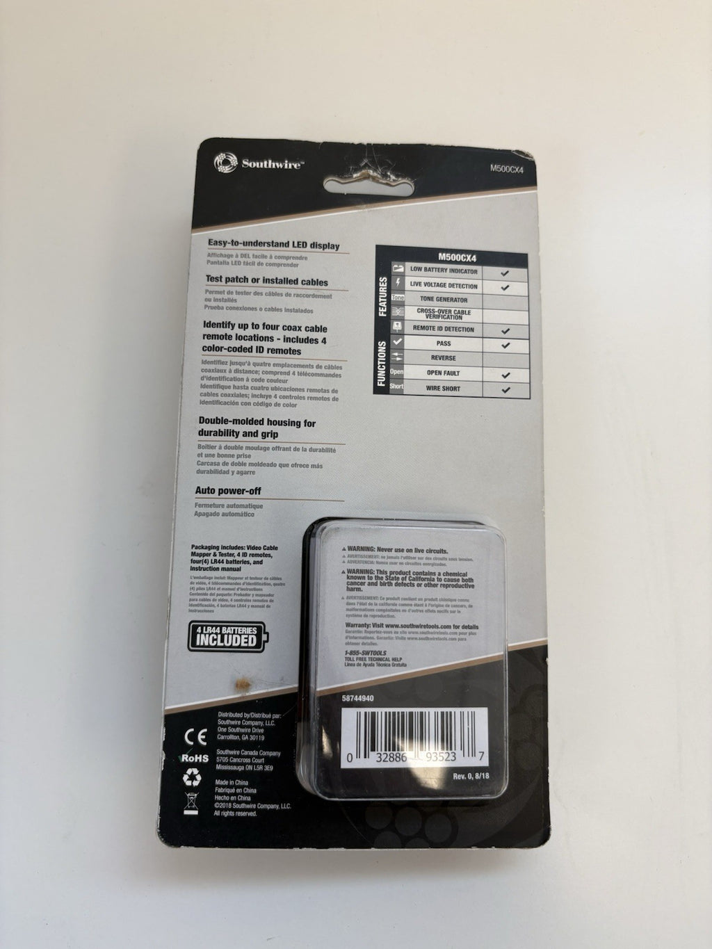 Southwire M500CX4 Video Cable Mapper & Tester for F-Type Coaxial