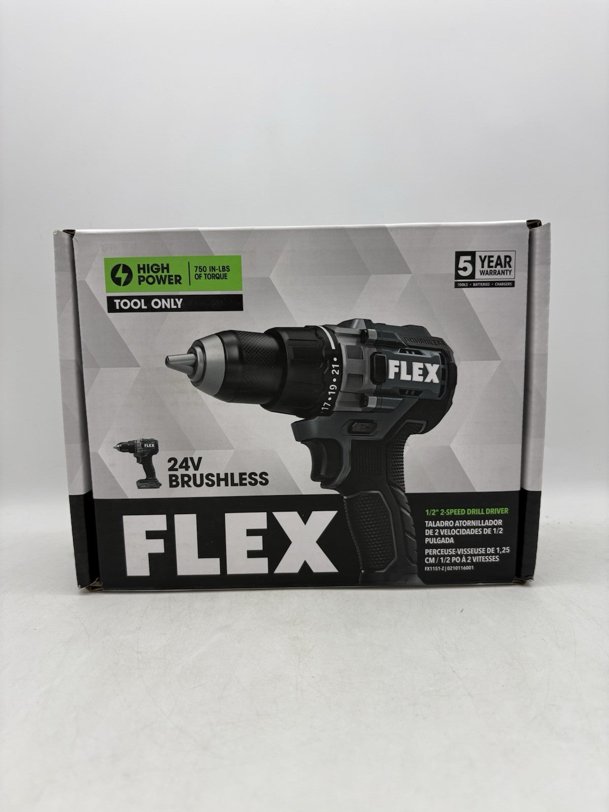 Flex FX1151 24V 1/2" 2-Speed Cordless Drill Driver Only 750 in-lbs
