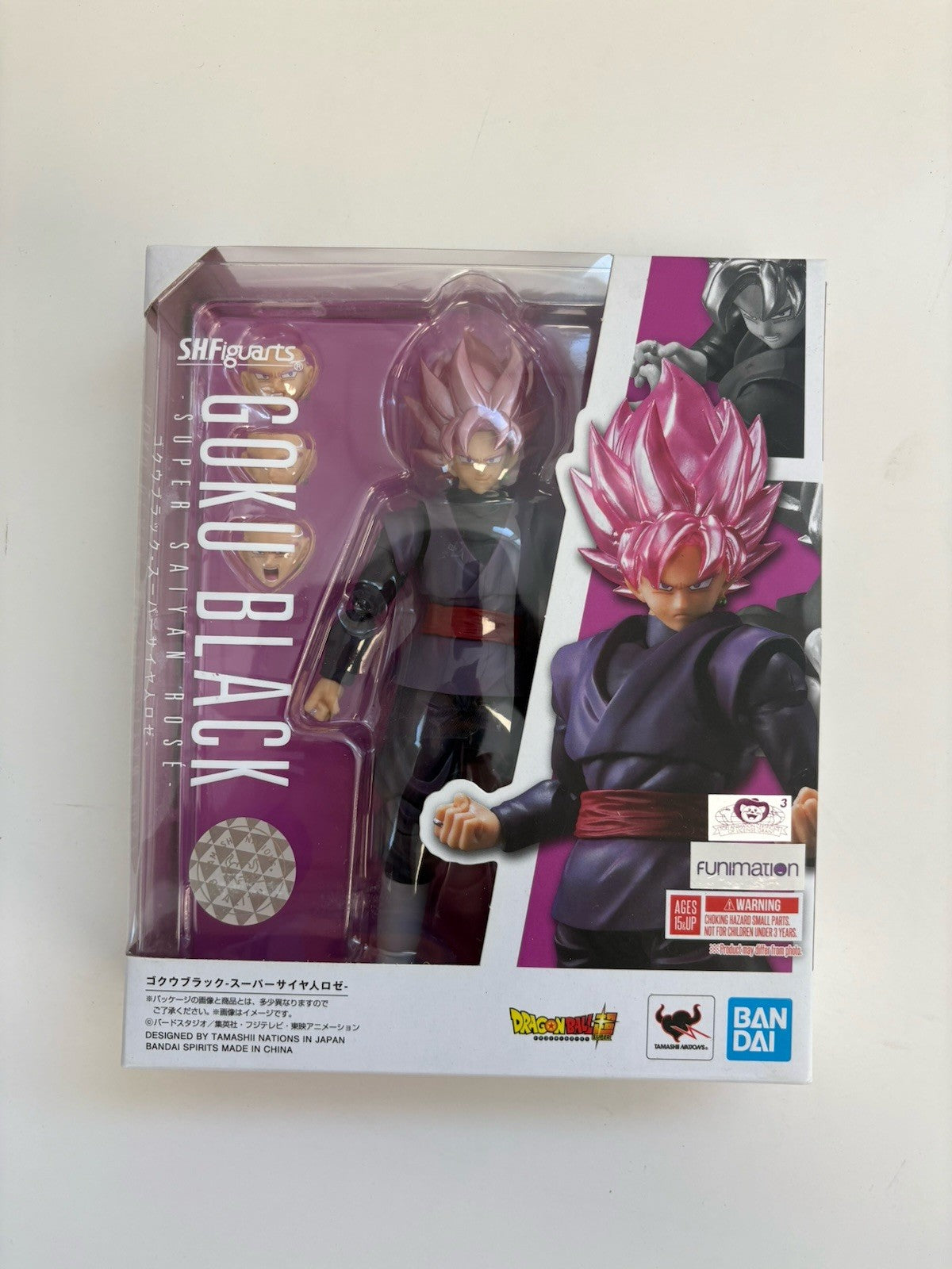S.H. Figuarts Dragonball Goku Black Super Saiyan Rose Bandai Open Box Complete