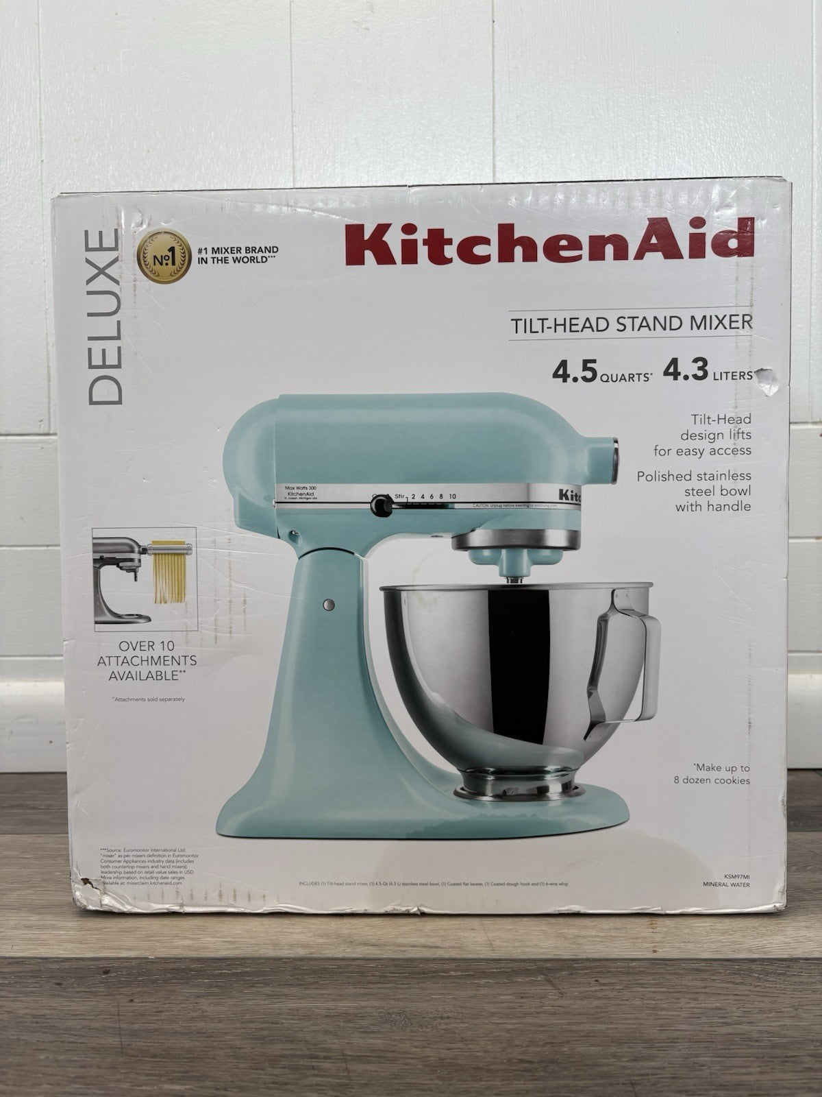 KitchenAid Deluxe Series 4.5-Quart Tilt-Head Stand Mixer, Mineral Water Blue