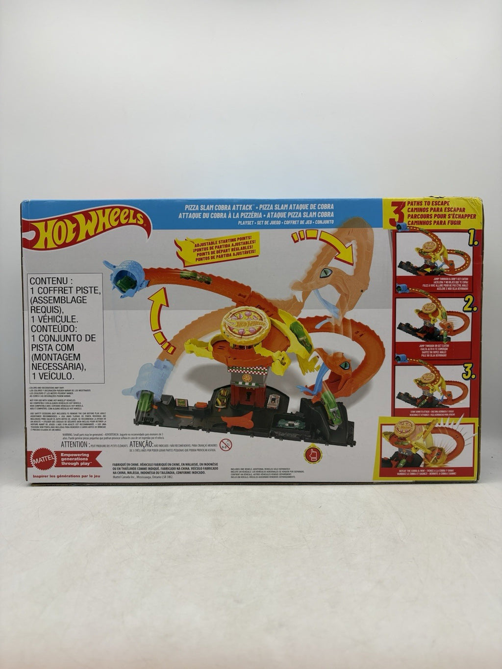 Mattel Hot Wheels City Pizza Slam Cobra Attack Playset with 1:64 Scale Toy Car