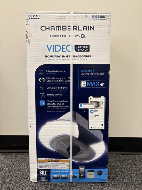 Chamberlain 1-1/4 HPS Smart Compatible Belt Drive Garage Door Opener - B6753T