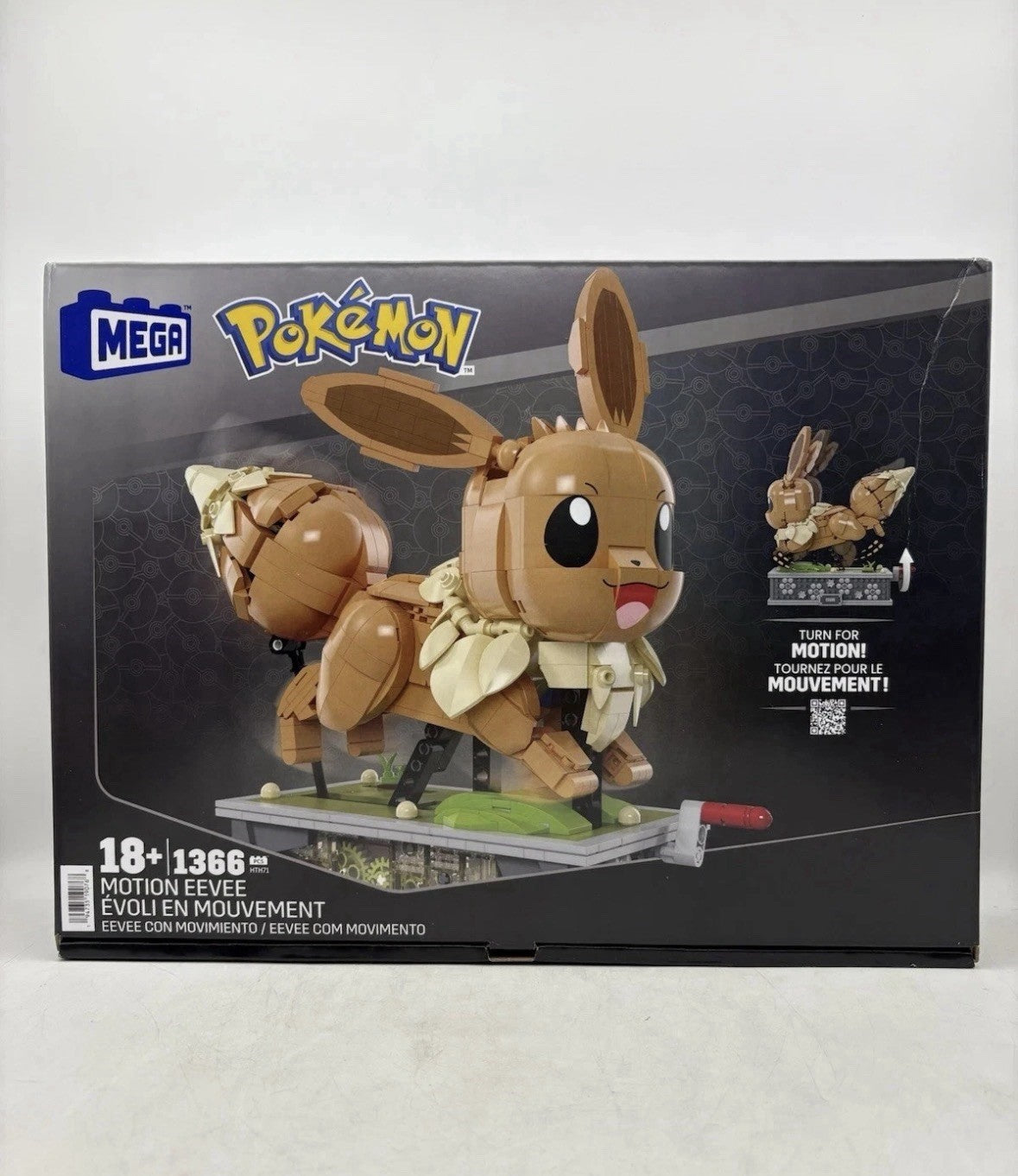 MEGA Pokémon Action Figure Building Set, Motion Eevee with 1366 Pieces, NEW
