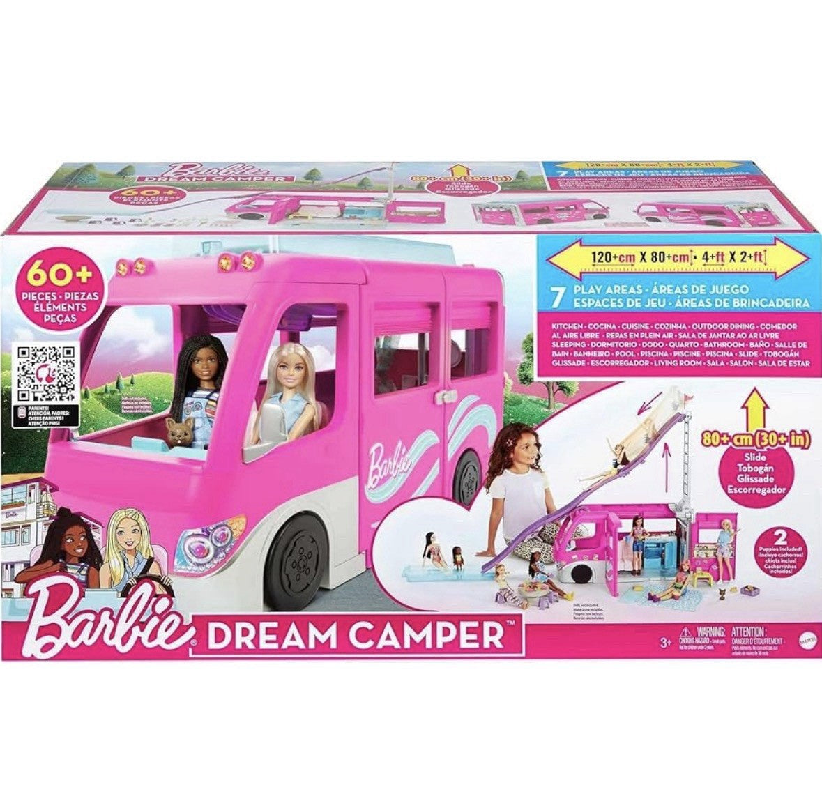 Barbie Dream camper Vehicle |  7 Play Areas, 60 Toy Accessories | HCD46 | NEW ✅