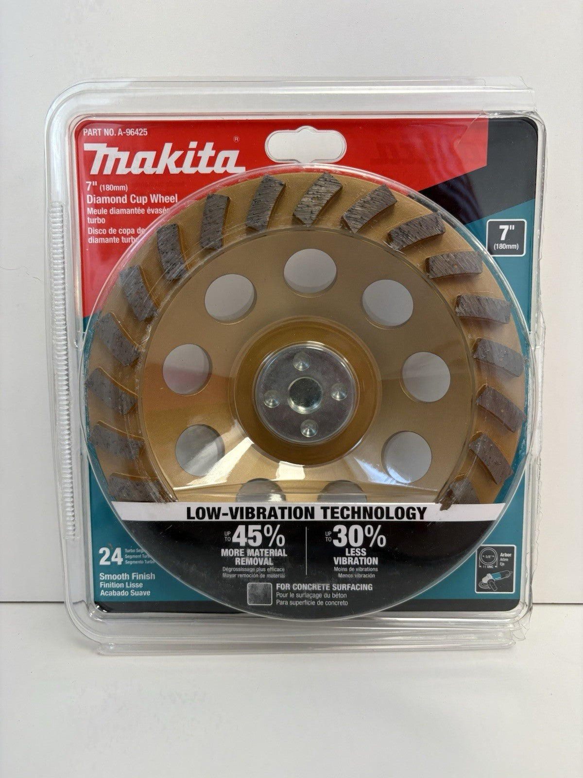 Makita A96425 7 inch Turbo 24 Segment Diamond Cup Wheel