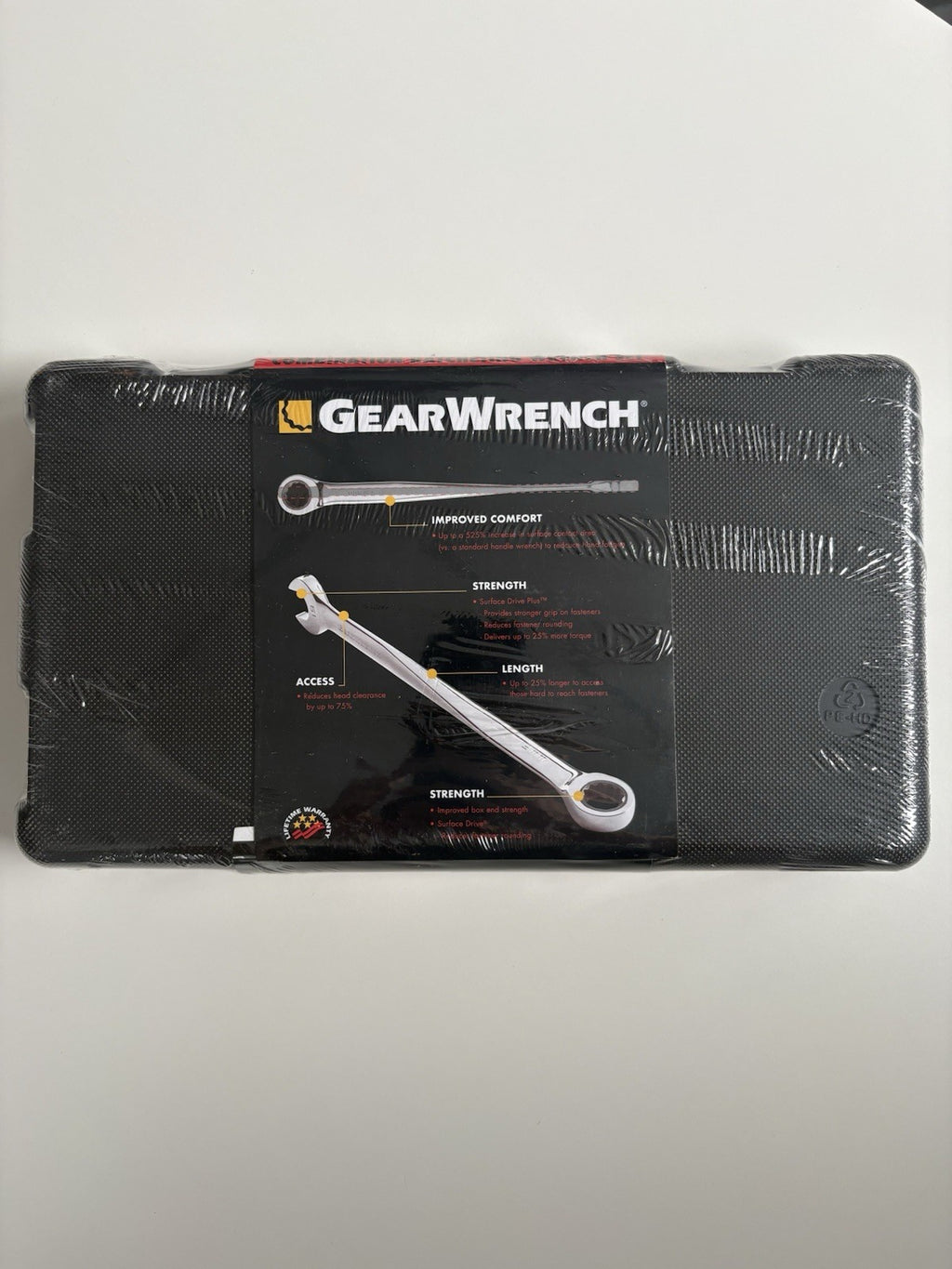 Gearwrench 85989 72-tooth X Beam Combo Ratcheting Wrenches 9 Pc Set New
