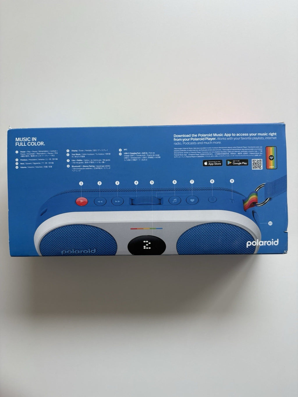 Polaroid P2 Player Music Bluetooth Speaker Portable, Blue