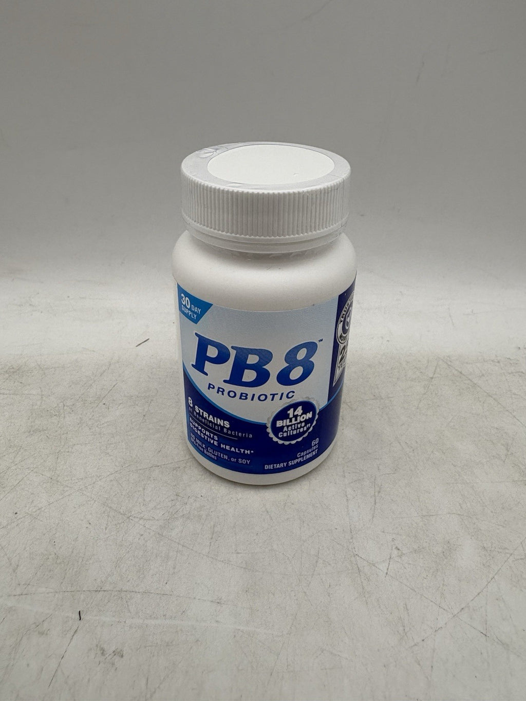 PB8 Probiotic 60 Capsules Bottle Digestive Health Exp 04/26