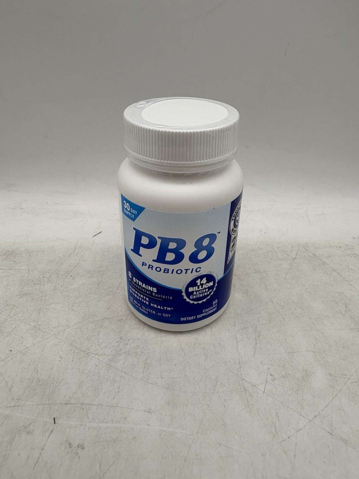 PB8 Probiotic 60 Capsules Bottle Digestive Health Exp 04/26