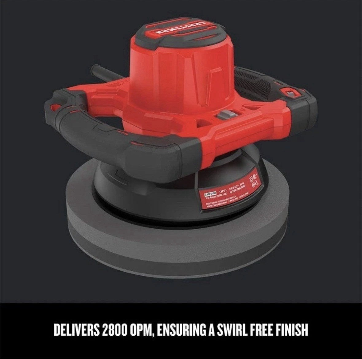 CRAFTSMAN Polisher, 10 inch, 2800 OPM, Corded CMEE100