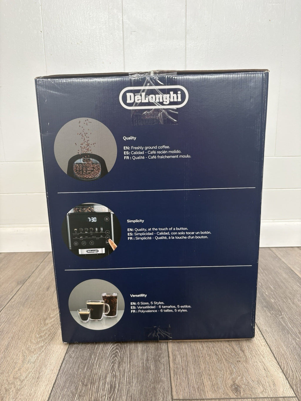 DeLonghi 60 oz Bean-to-Cup Coffee Maker Black TrueBrew Bean Extract CAM51015B