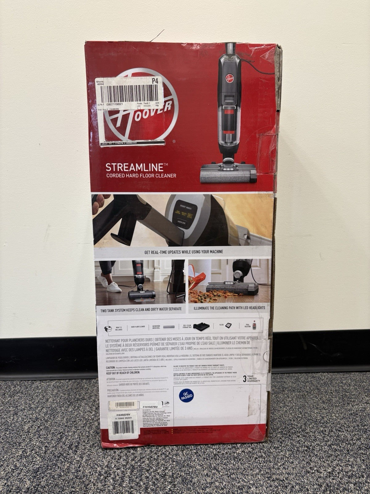 Hoover Streamline Corded Hard Floor Vacuum Cleaner Wet or Dry FH46020V