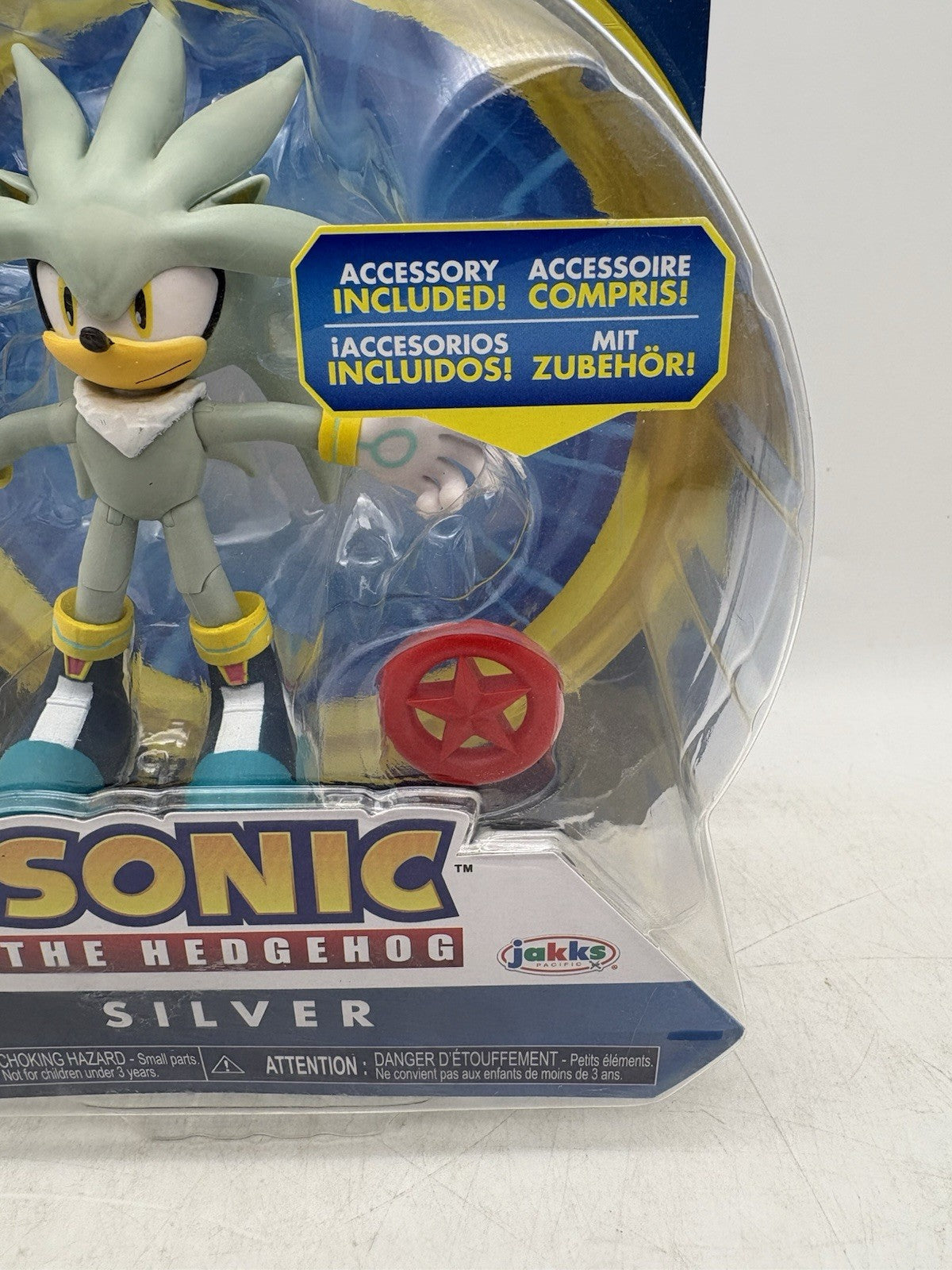 JAKKS Pacific Sonic The Hedgehog 41219 Figure - Silver 4.5" with Red Star Ring