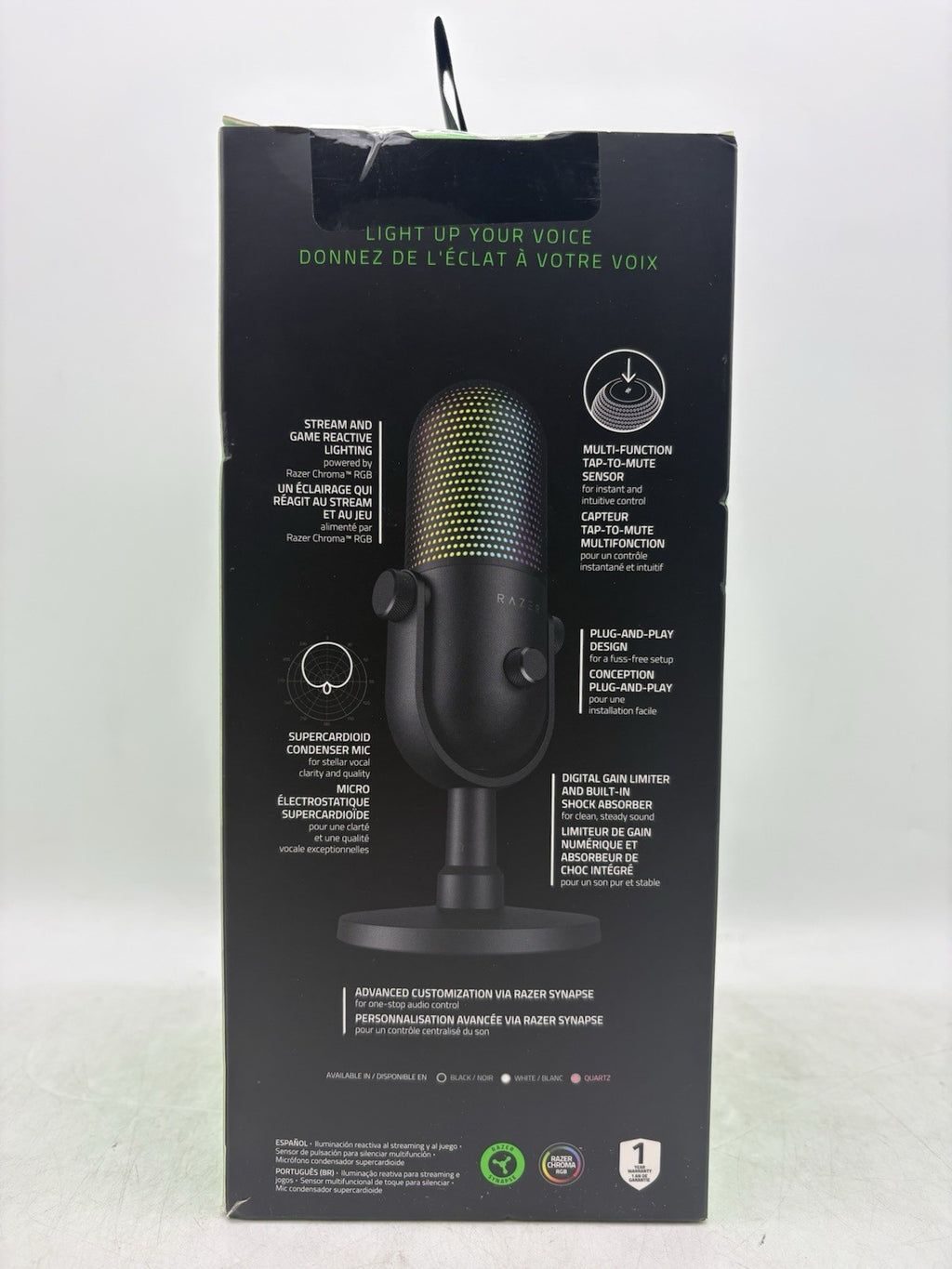 Razer Seiren V3 Chroma RGB USB GAMER Microphone with Tap-to-Mute Sensor