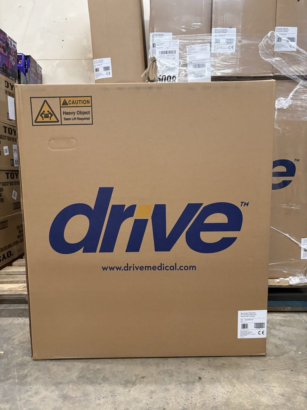 Drive Medical Blue Streak Wheelchair Seat with Flip Back Desk Arms 20 Inch