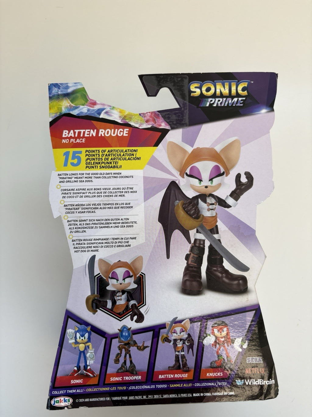 Sonic Prime Sonic- Batten Rouge- No Place 5” Action Figure, Netflix