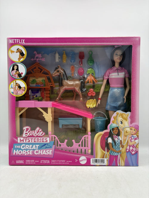 Barbie Mysteries Great Horse Chase Playset Doll Pony Stable Netflix