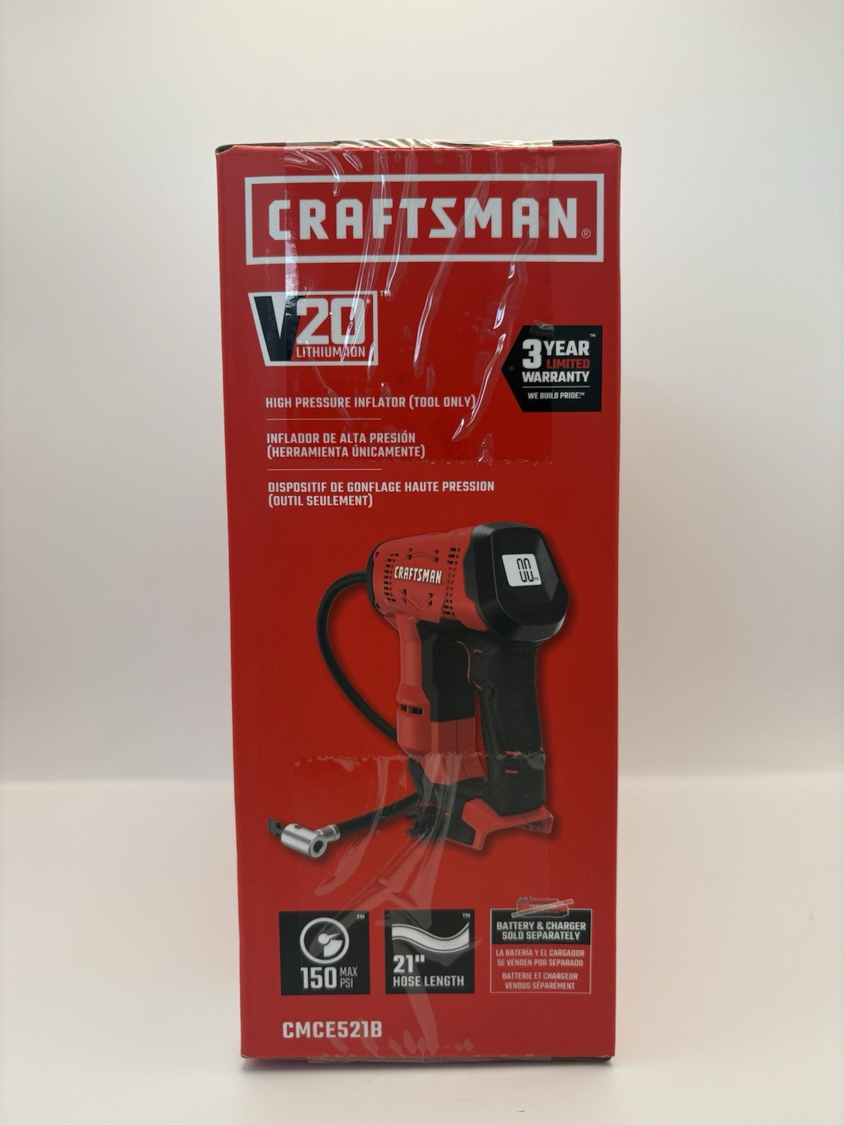 Craftsman V20 Cordless Inflator Pump Tool Only Tires High Pressure PSI 150