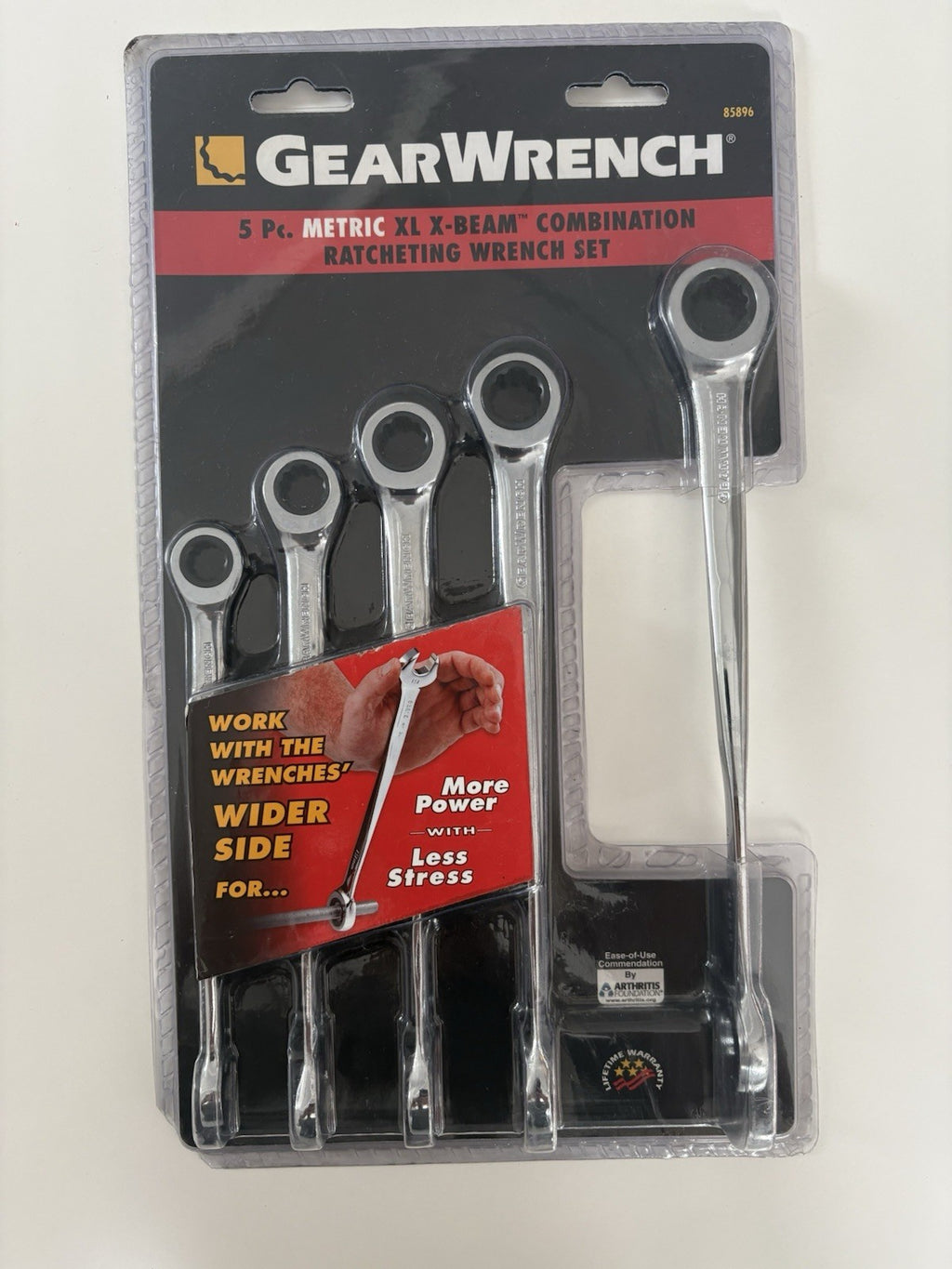GearWrench XL X-Beam Combination Ratcheting Wrench Set 5pc Metric, # 85896