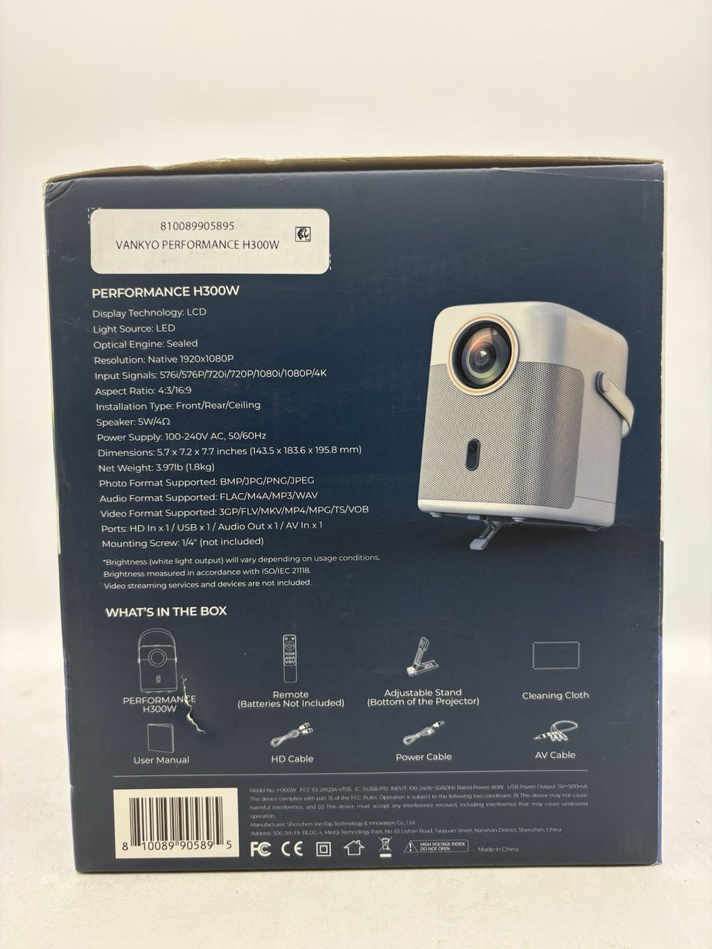 New Vankyo Performance H300W 1920 x 1080 Smart HD Full Video Protector H300W