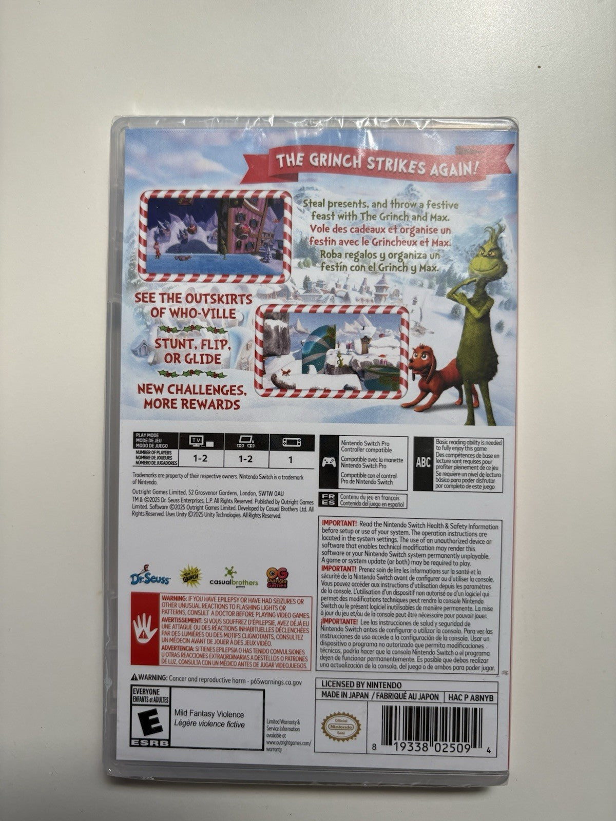 The Grinch Christmas Adventures Merry & Mischievous Nintendo Switch New Sealed