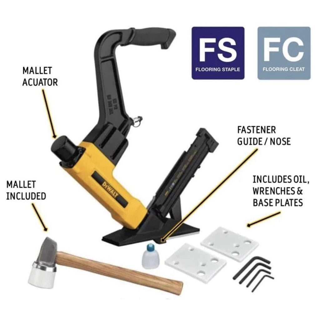 DEWALT DWFP12569 2-in-1 Pneumatic 15.5-Gauge and 16-Gauge Flooring Tool