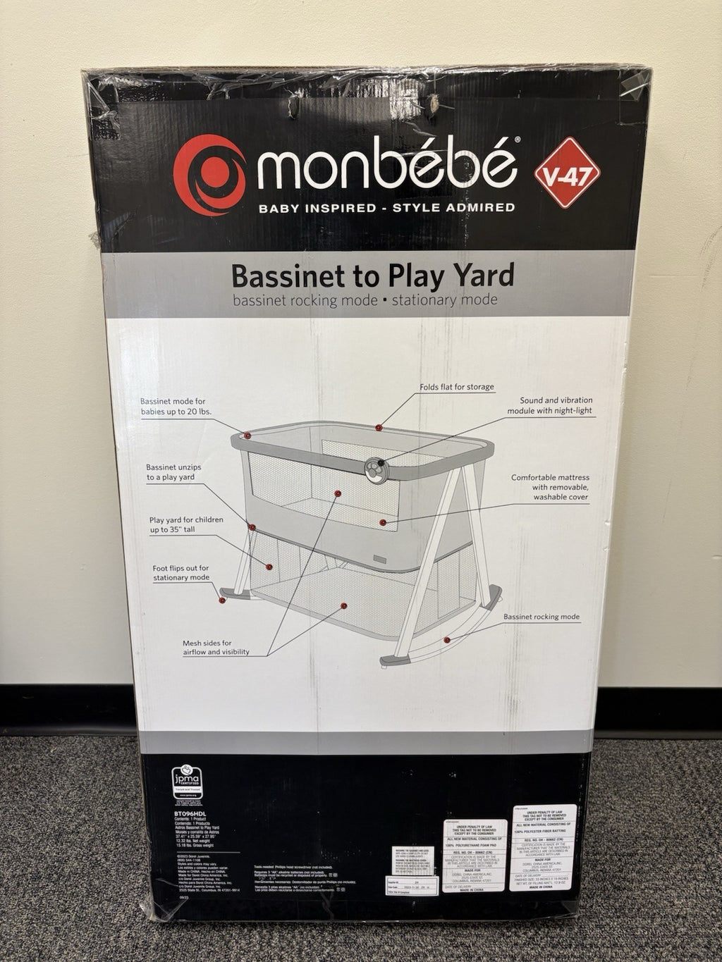 Monbebe Bassinet Rocking Mood Stationary mode V-47