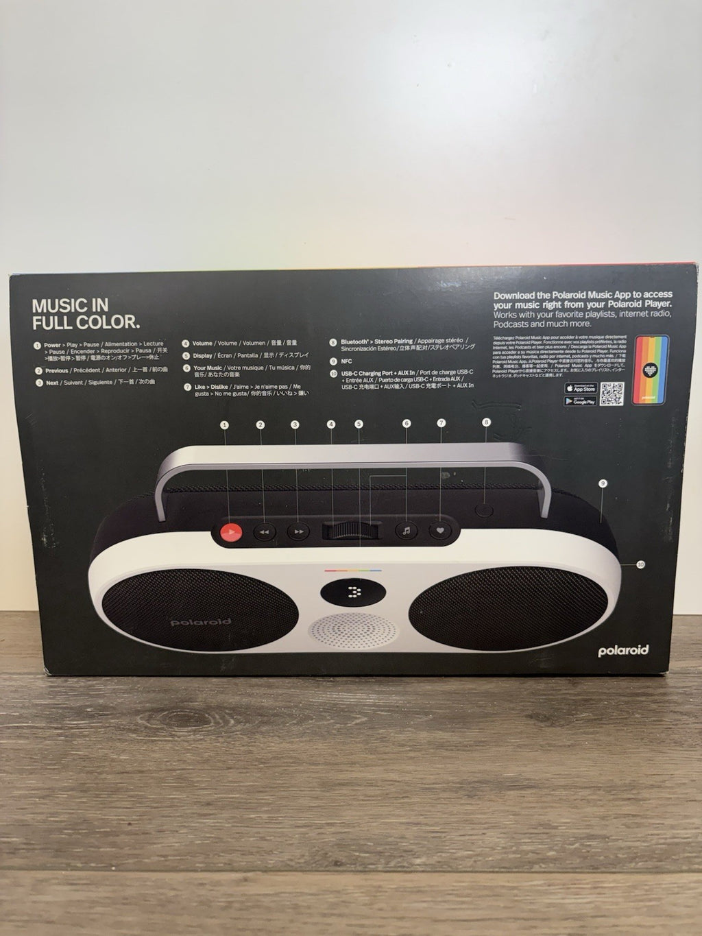 Polaroid P3 Music Player Wireless Bluetooth Speaker Retro Boombox Black