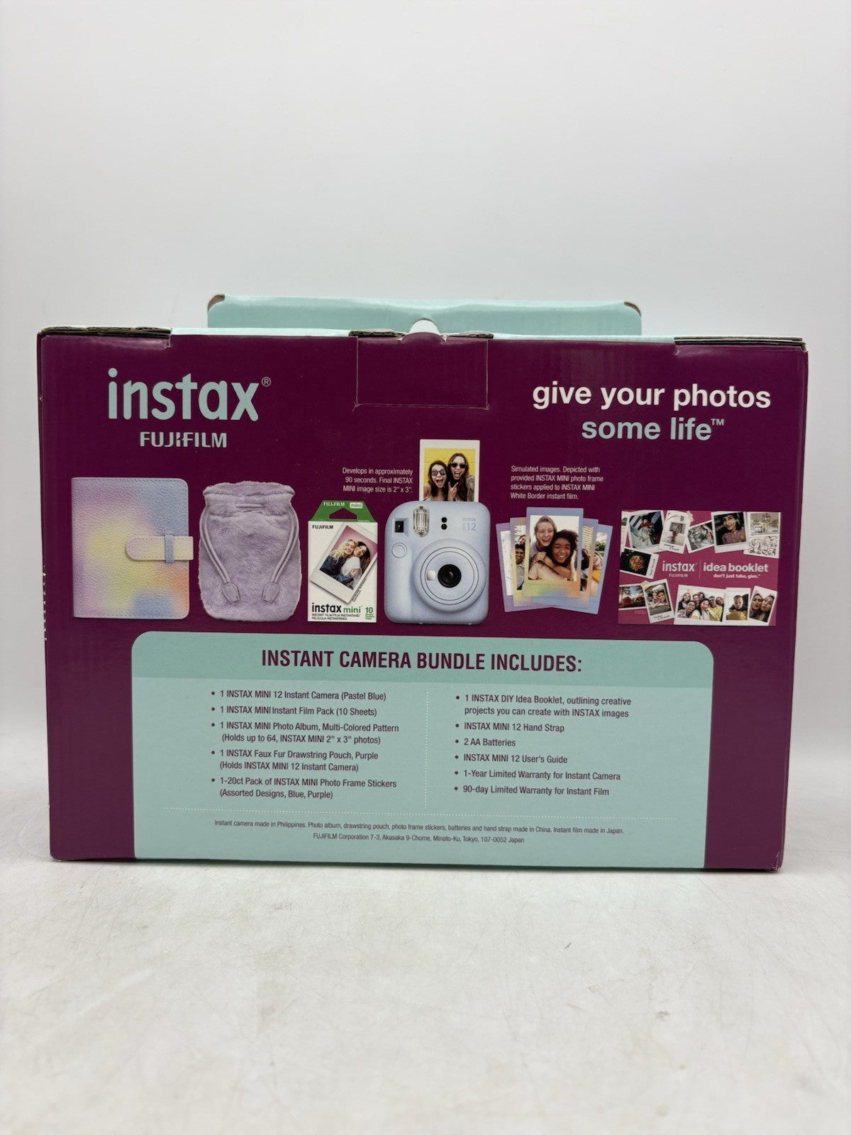 Fujifim Instax Mini SE Instant Camera Bundle 2024 Pastel Blue Film Bundle New