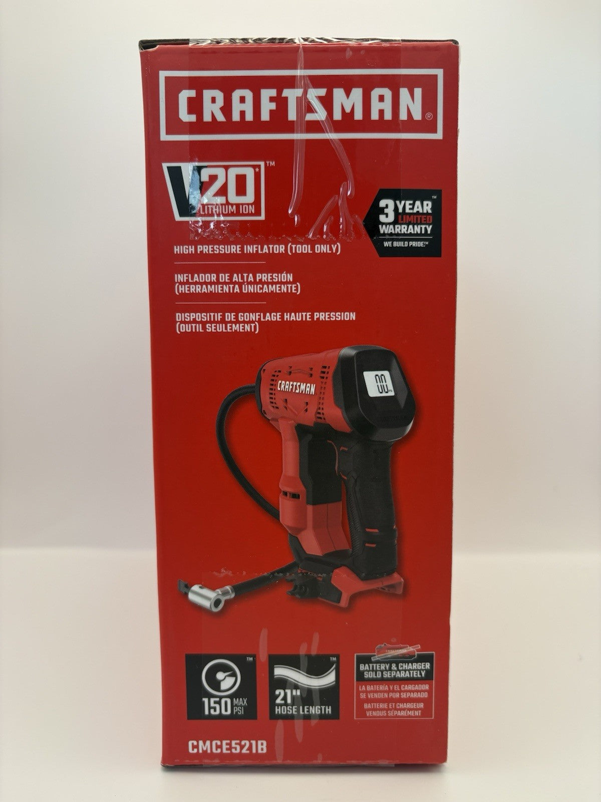 Craftsman V20 Cordless Inflator Pump Tool Only Tires High Pressure PSI 150