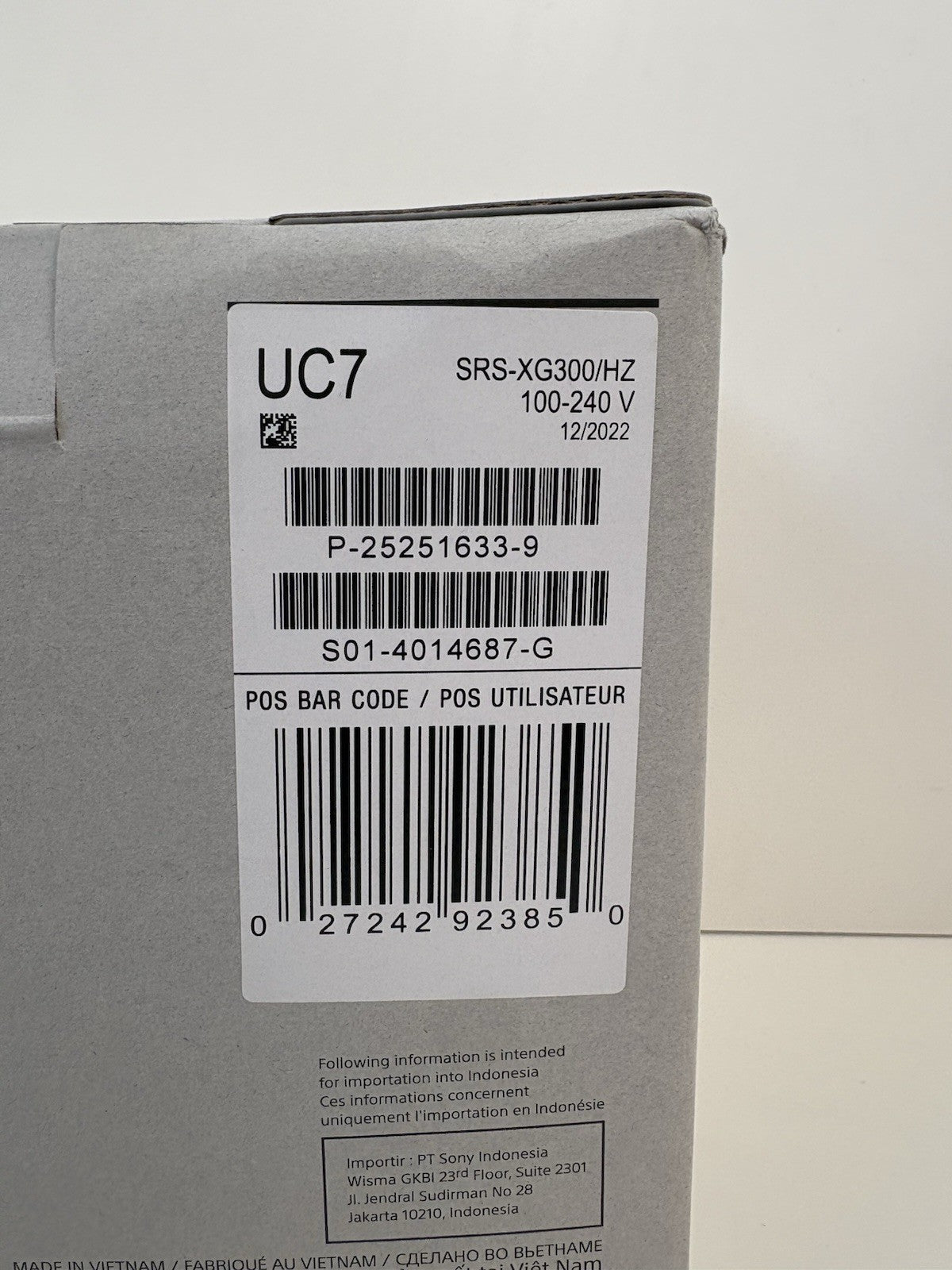 BRAND NEW Sony SRS-XG300 Portable Bluetooth Speaker SILVER