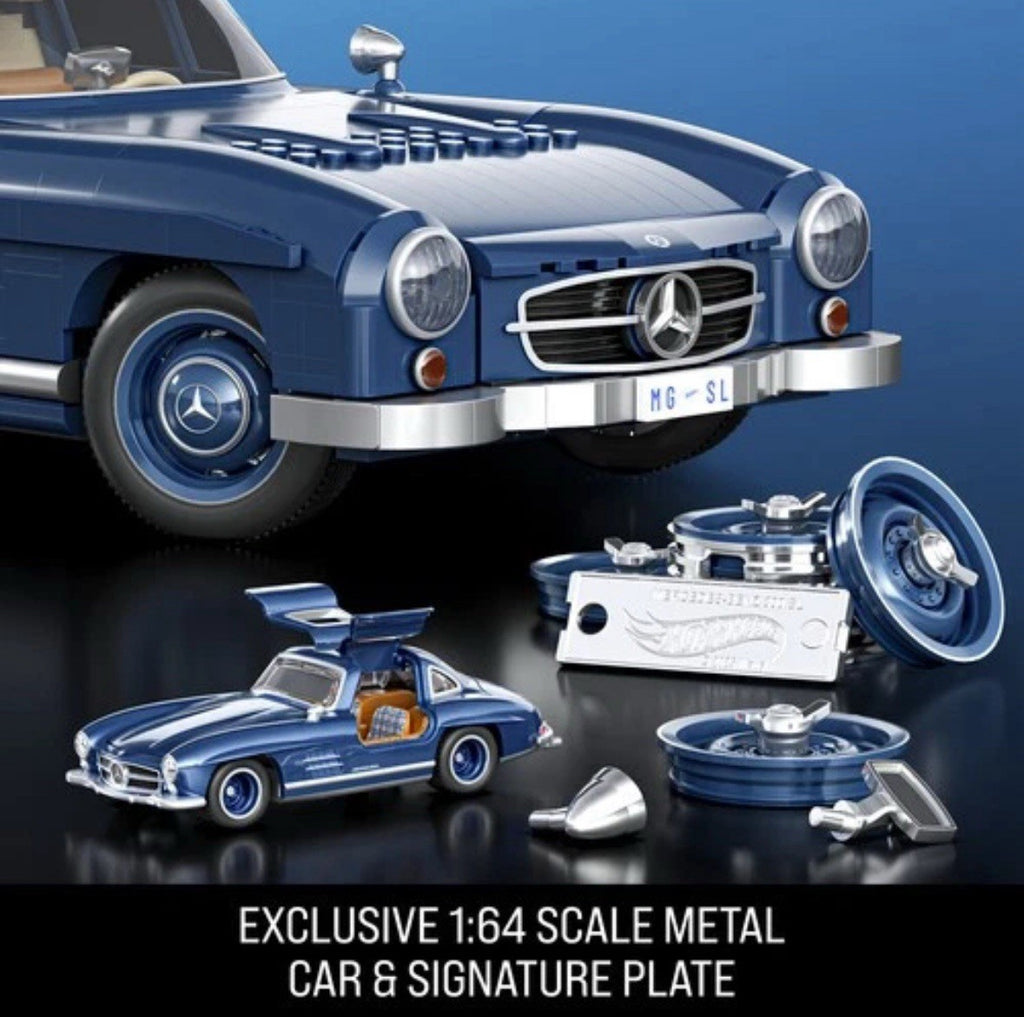 Mattel Brick Shop Hot Wheels Premium Series Mercedes Benz 300 SL Includes 1 Co