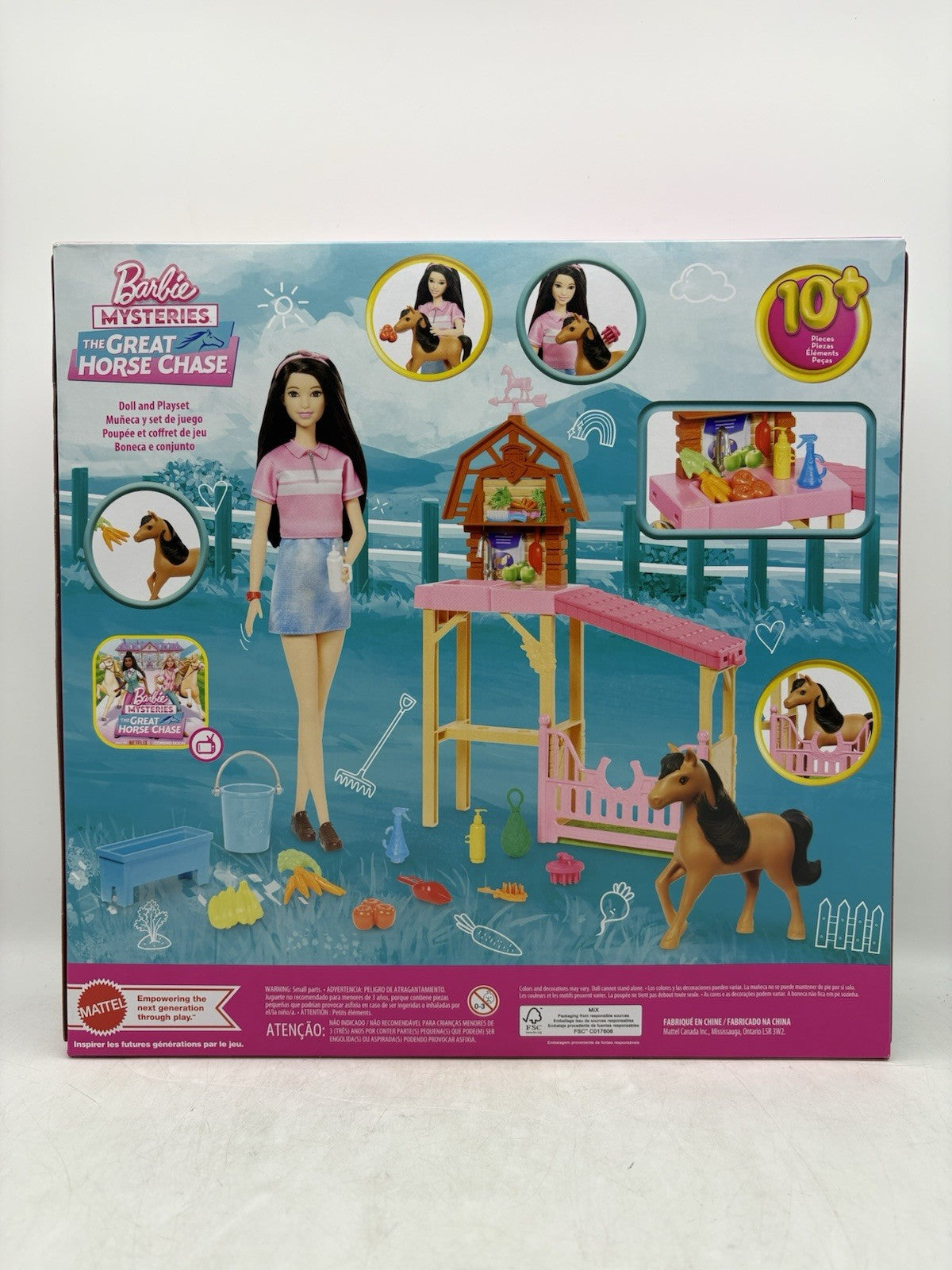 Barbie Mysteries Great Horse Chase Playset Doll Pony Stable Netflix
