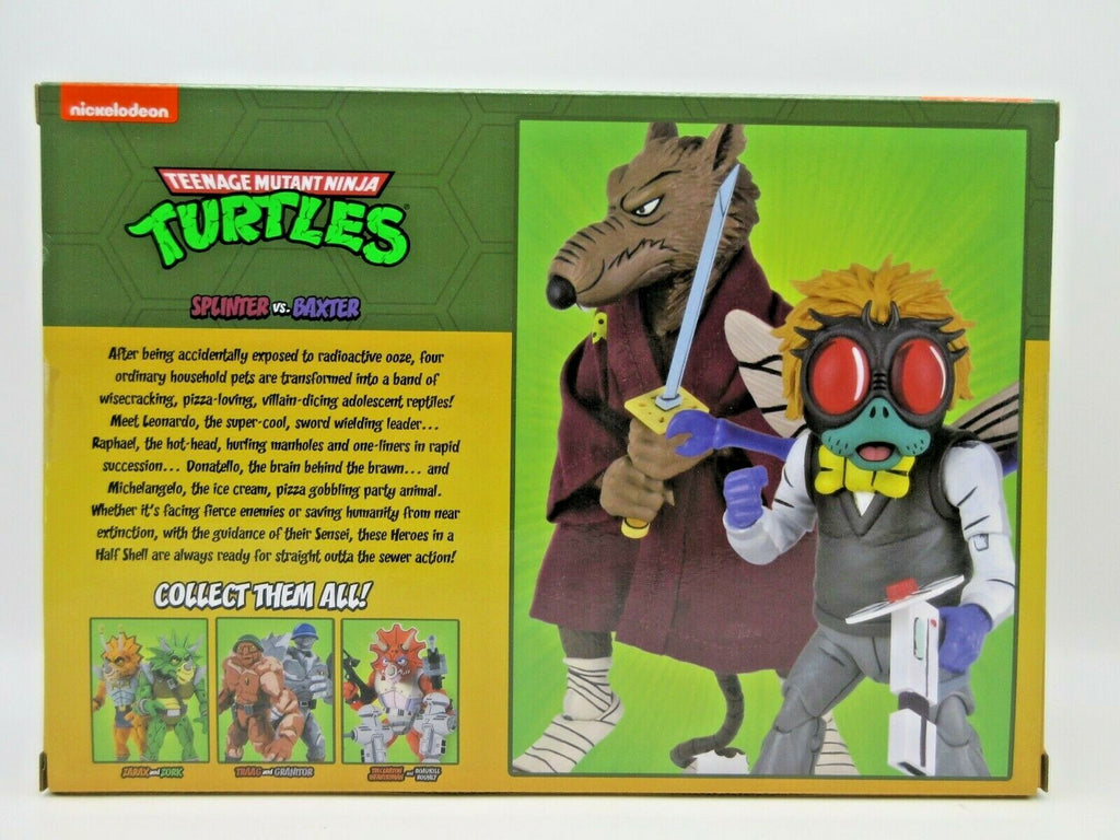 NECA Teenage Mutant Ninja Turtles Splinter Vs Baxter Target TMNT 2 Pack