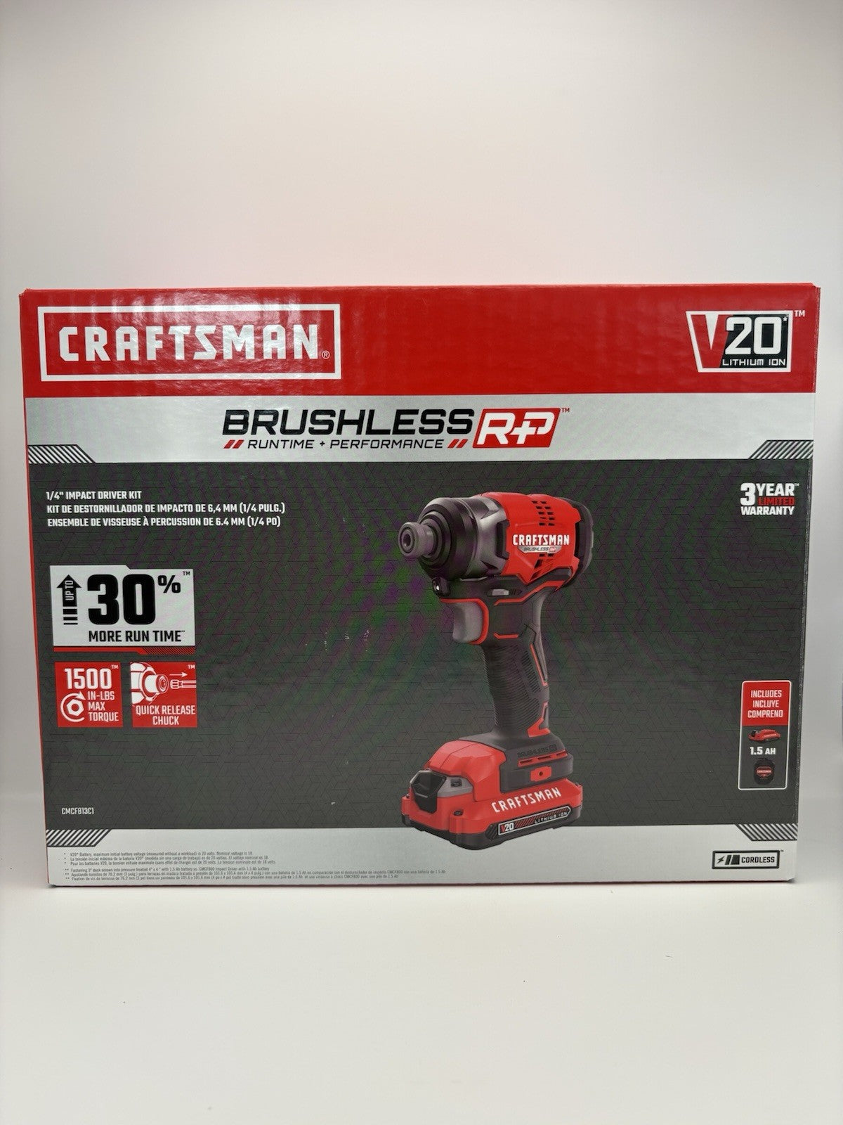 Craftsman CMCF813B 20V MAX 20 Volt 1/4" Impact Driver Kit