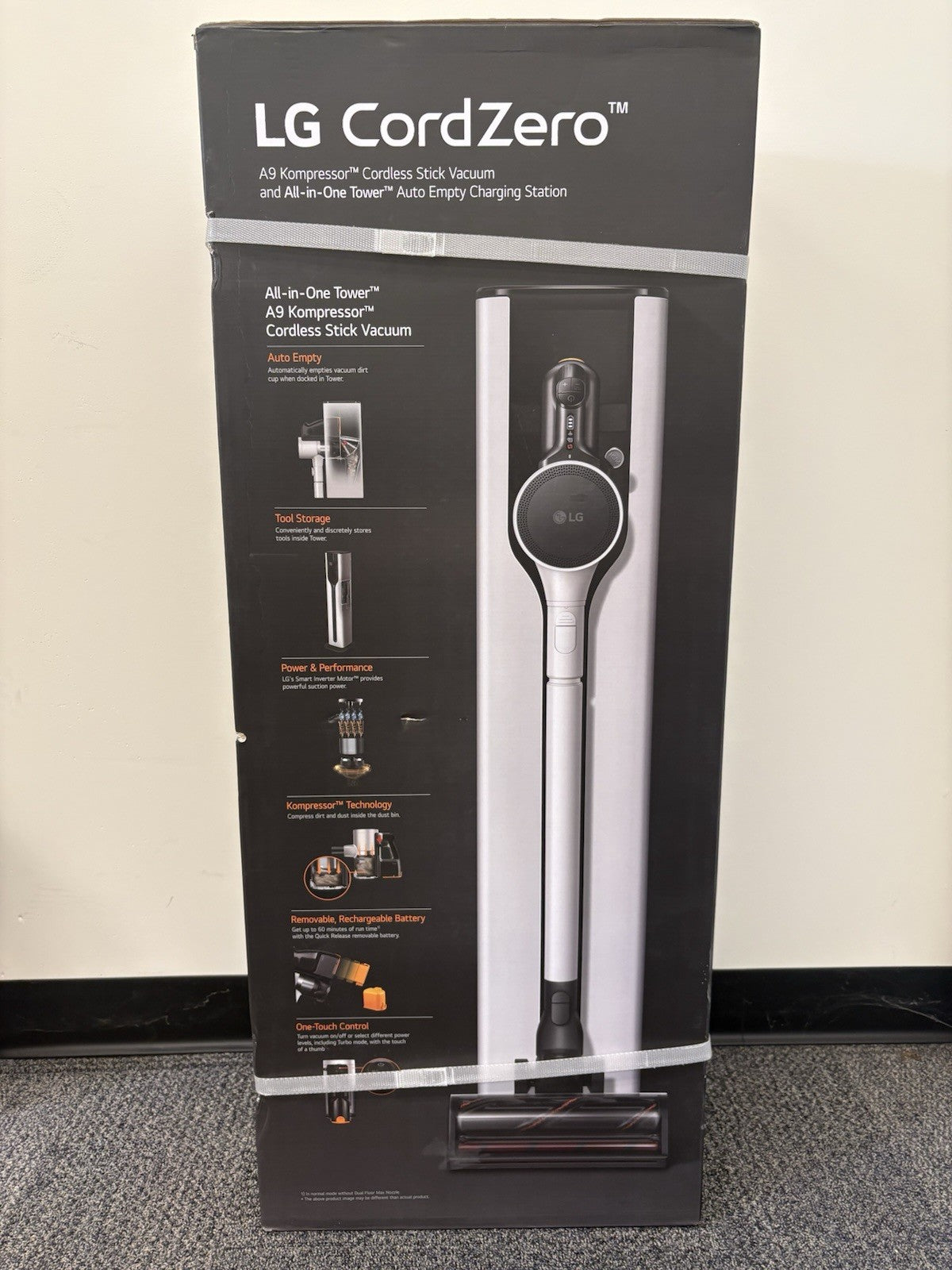 LG CordZero WiFi Bagged Cyclonic White Stick Vacuum W/ Auto Empty A931KWM - NEW