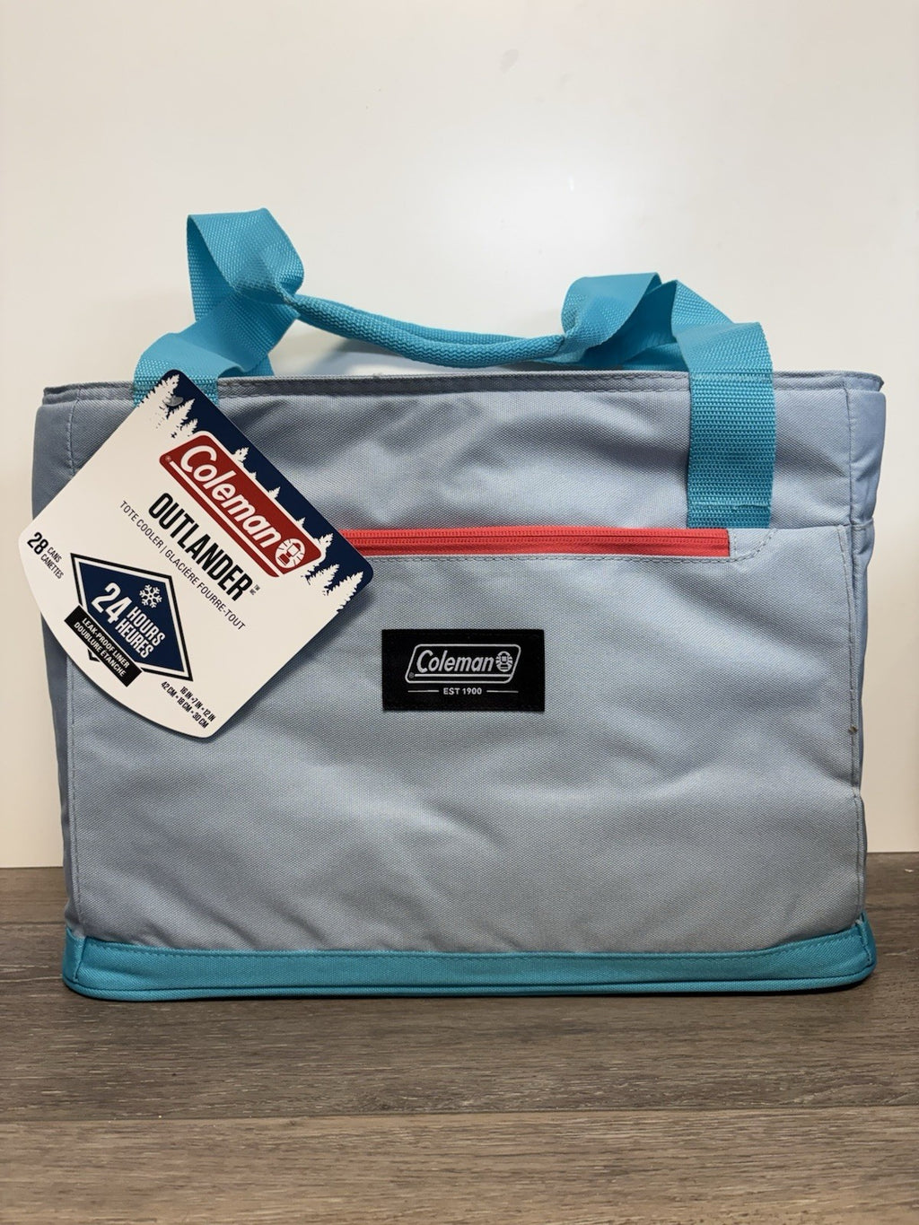 NEW Coleman Outlander 28 Can Soft Cooler Blue Insulated Tote Bag Leak Proof