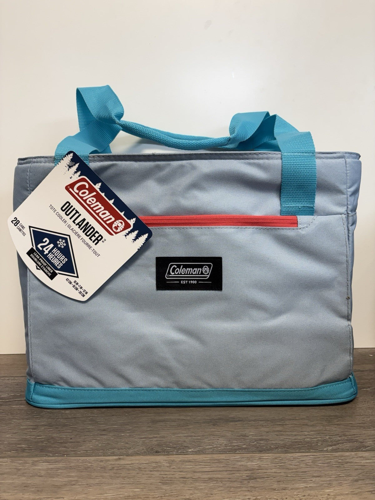 NEW Coleman Outlander 28 Can Soft Cooler Blue Insulated Tote Bag Leak Proof