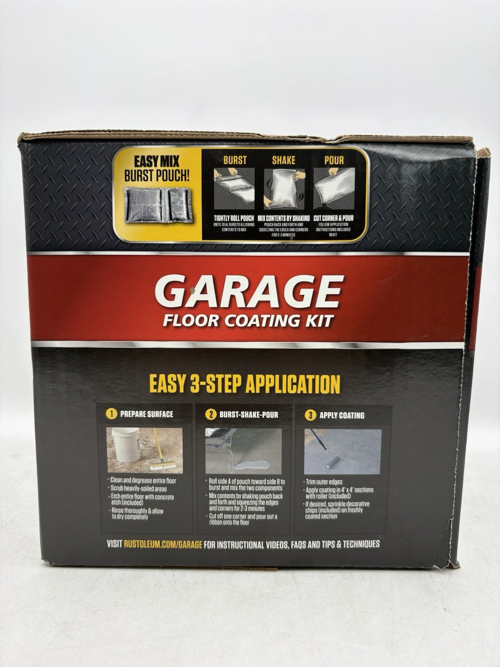 Rust Oleum RockSolid 1 Car Garage Floor Kit - 90 oz Gray Polycuramine