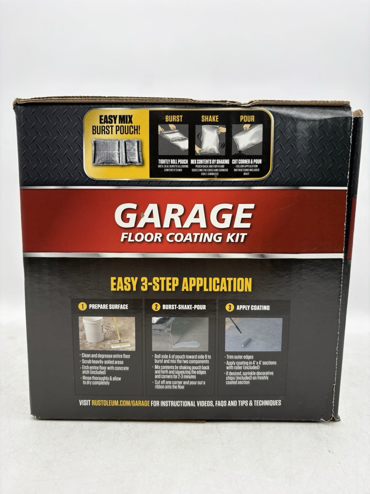 Rust Oleum RockSolid 1 Car Garage Floor Kit - 90 oz Gray Polycuramine
