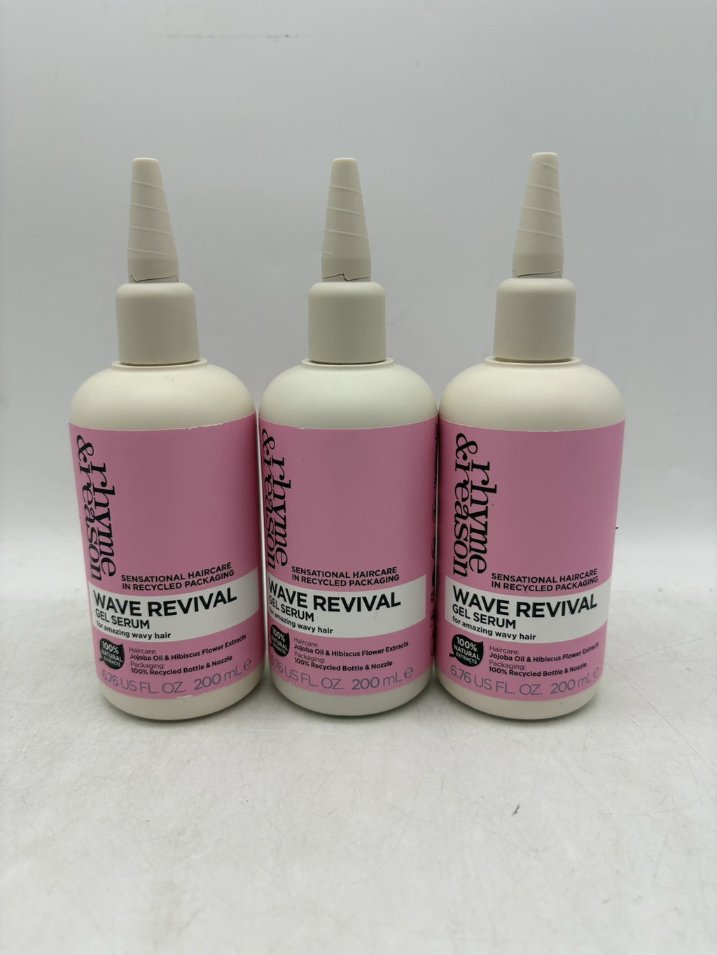 Rhyme & Reason Wave Revival Gel Serum 6.76oz Wavy Hair 200ml 3 Pack