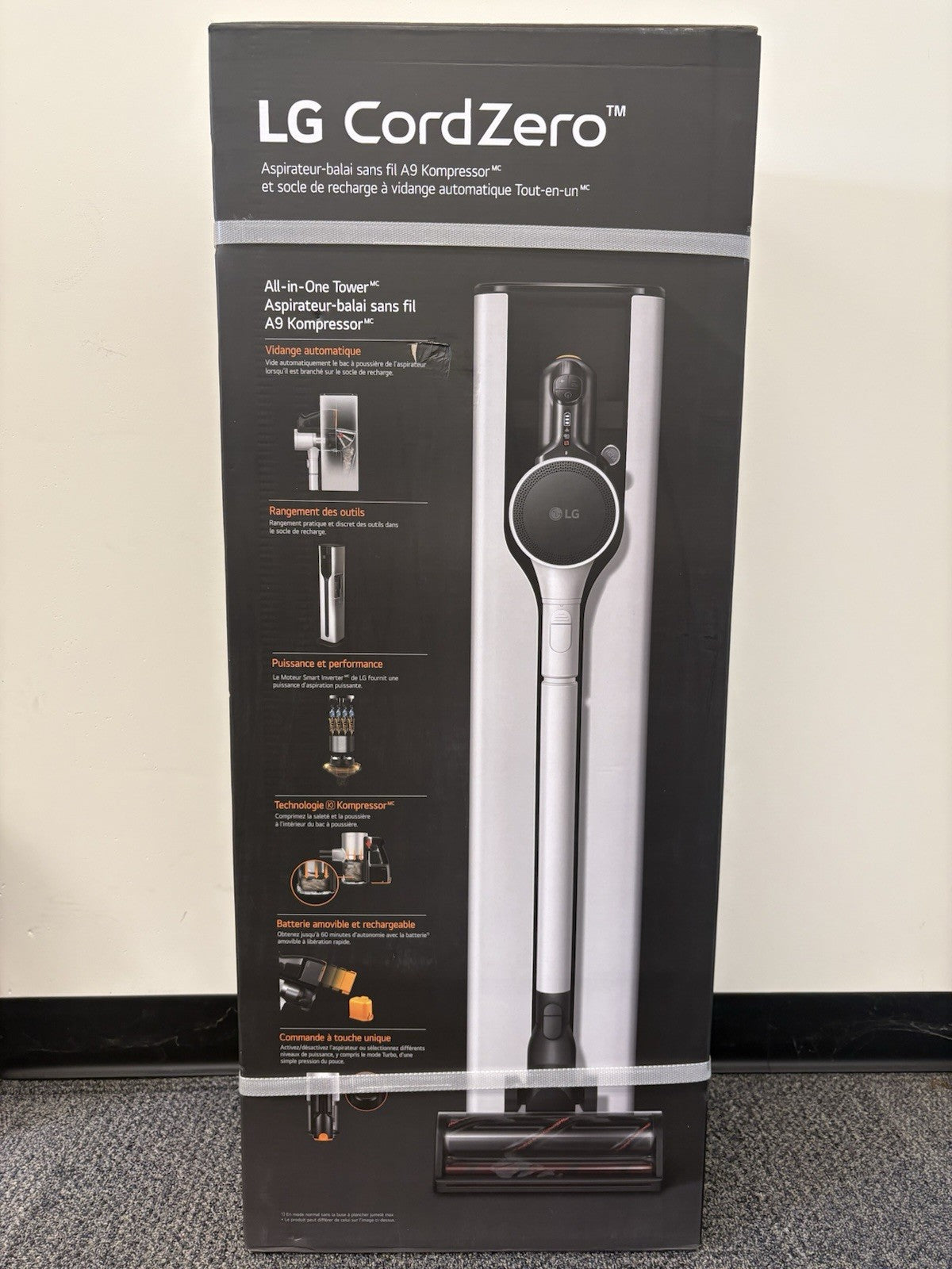 LG CordZero WiFi Bagged Cyclonic White Stick Vacuum W/ Auto Empty A931KWM - NEW