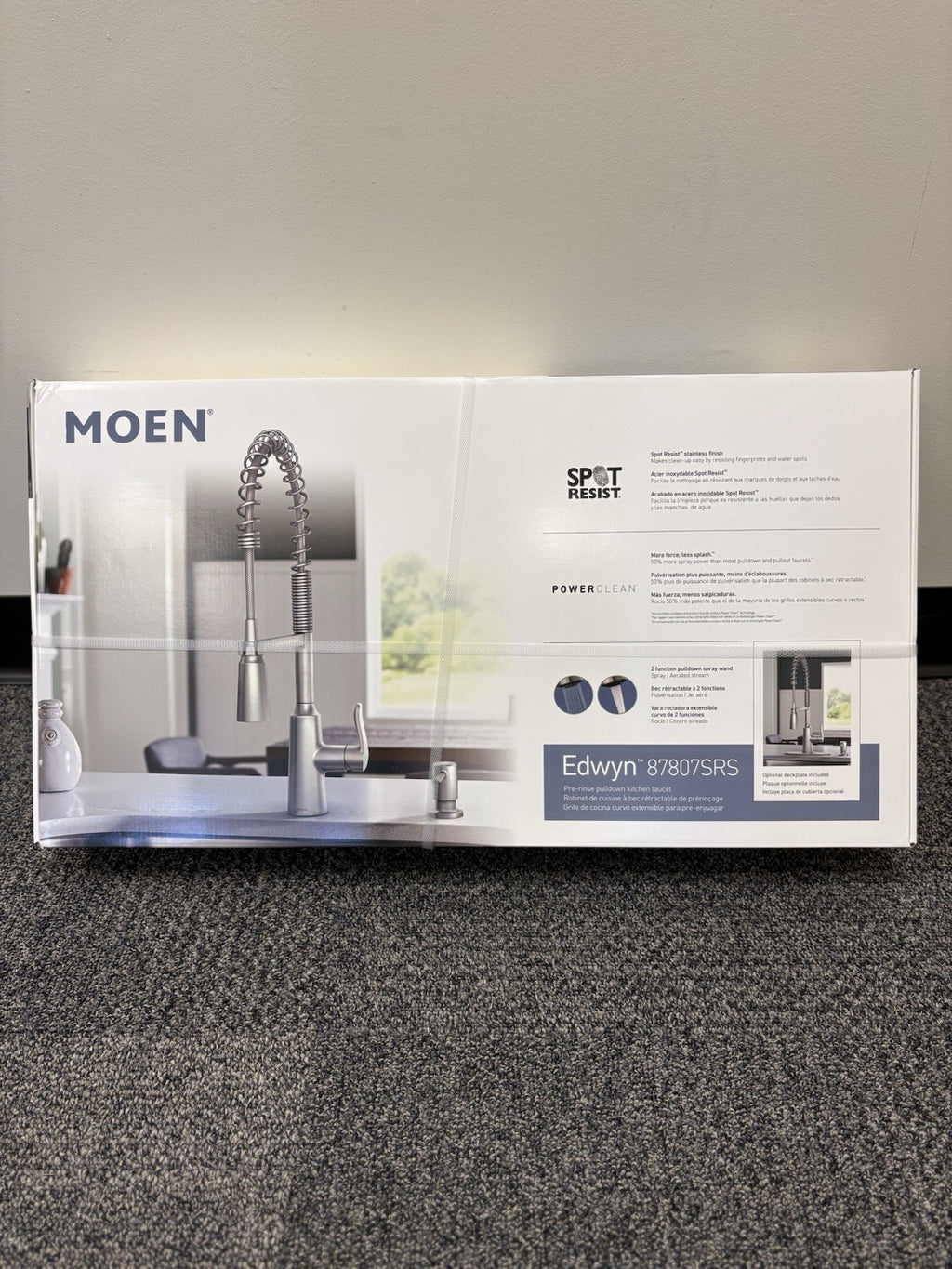 Moen Edwyn 87807SRS One-Handle Pre-Rinse Spring Pulldown Kitchen Faucet