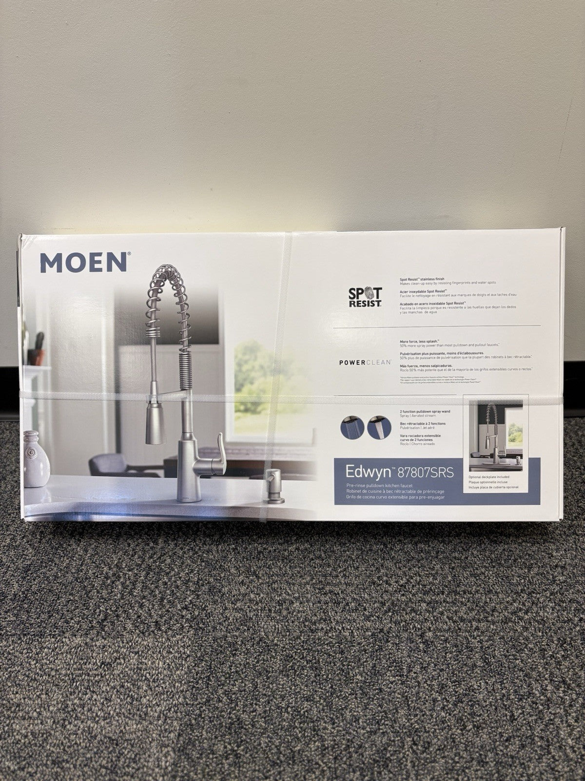 Moen Edwyn 87807SRS One-Handle Pre-Rinse Spring Pulldown Kitchen Faucet