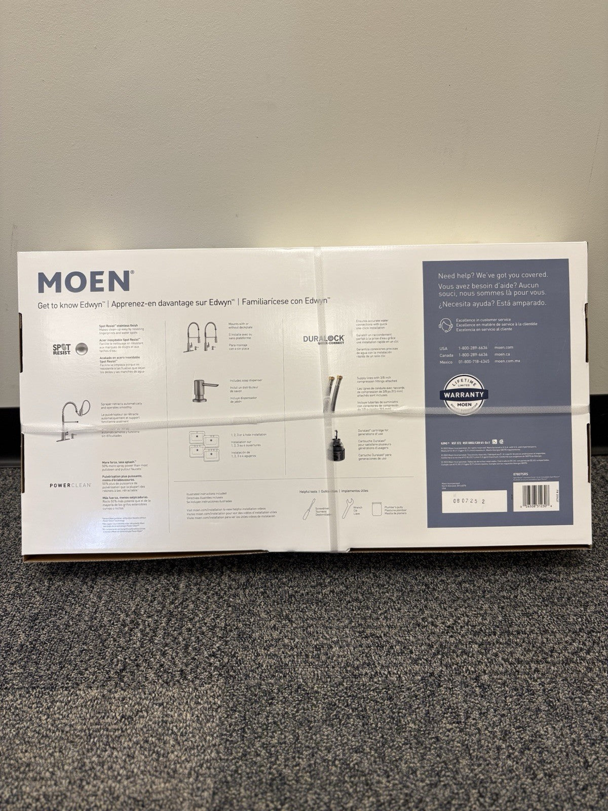 Moen Edwyn 87807SRS One-Handle Pre-Rinse Spring Pulldown Kitchen Faucet