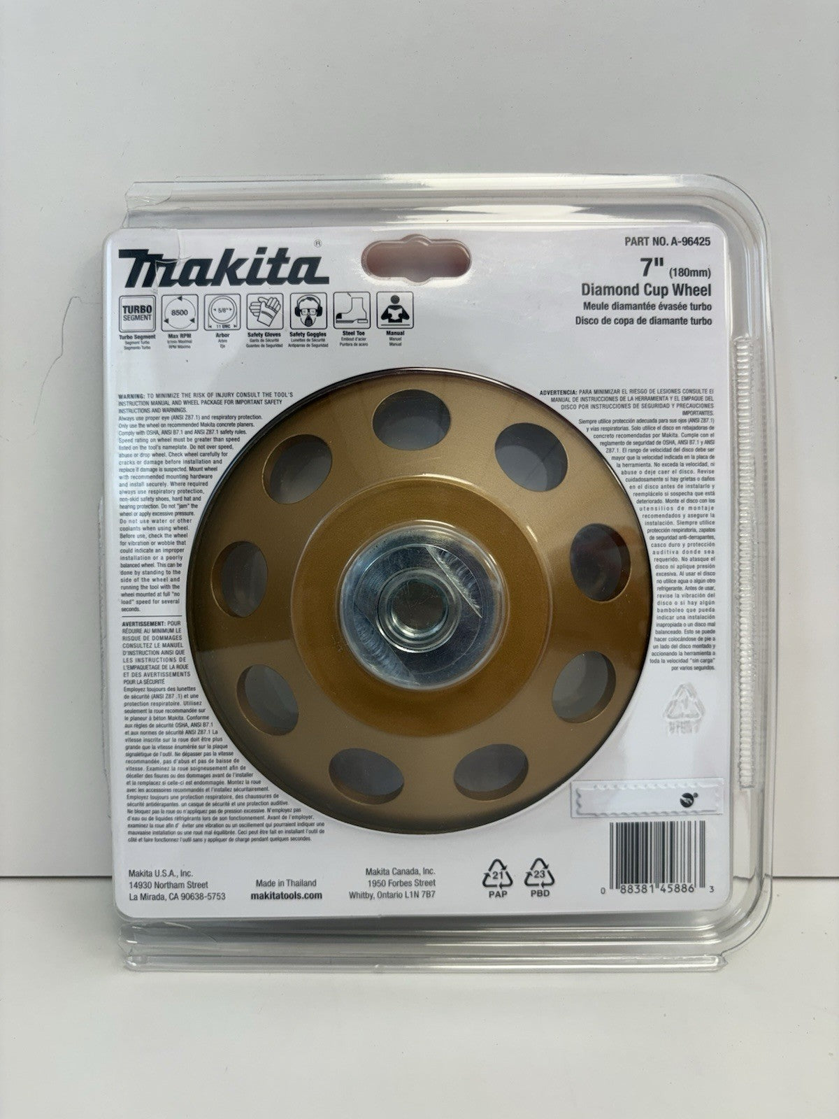 Makita A96425 7 inch Turbo 24 Segment Diamond Cup Wheel