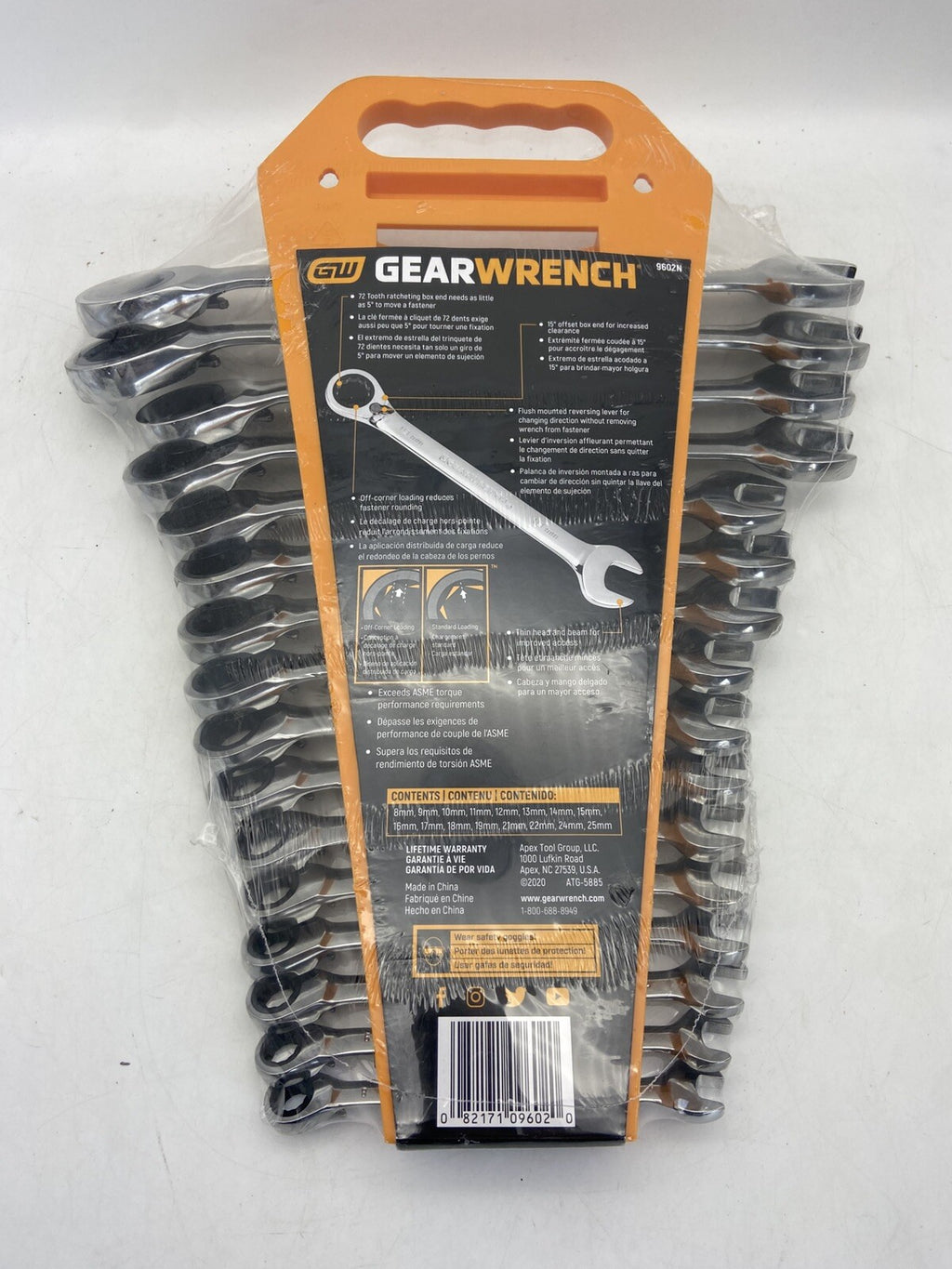 Gearwrench 16 Pc. Reversible Ratcheting Combination Wrench Set Metric 9602N