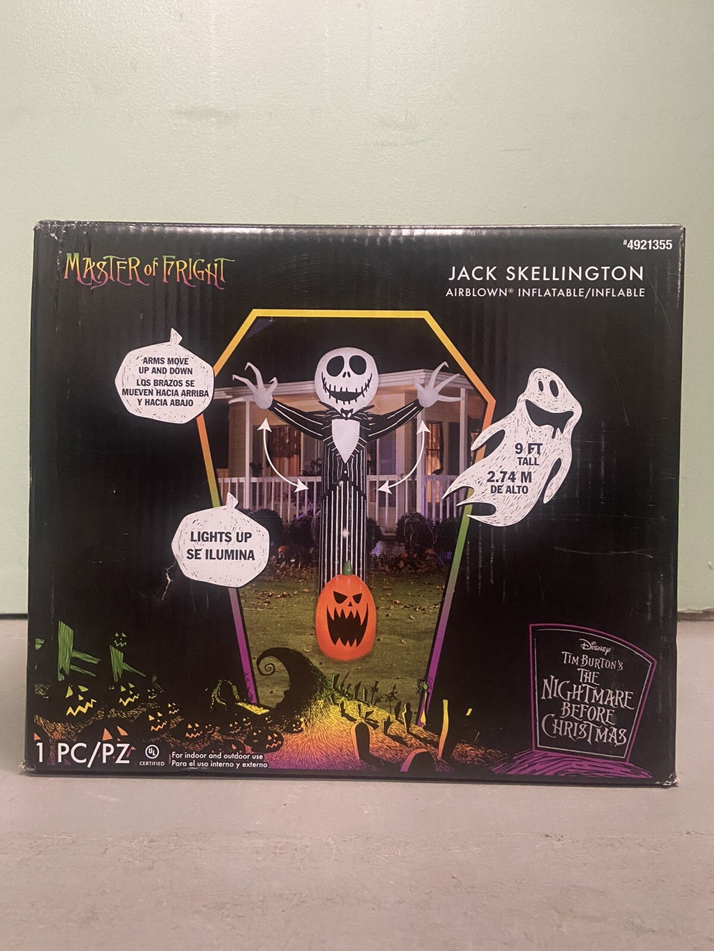 Disney Nightmare Before Christmas Jack Skellington Halloween Inflatable 9ft tall